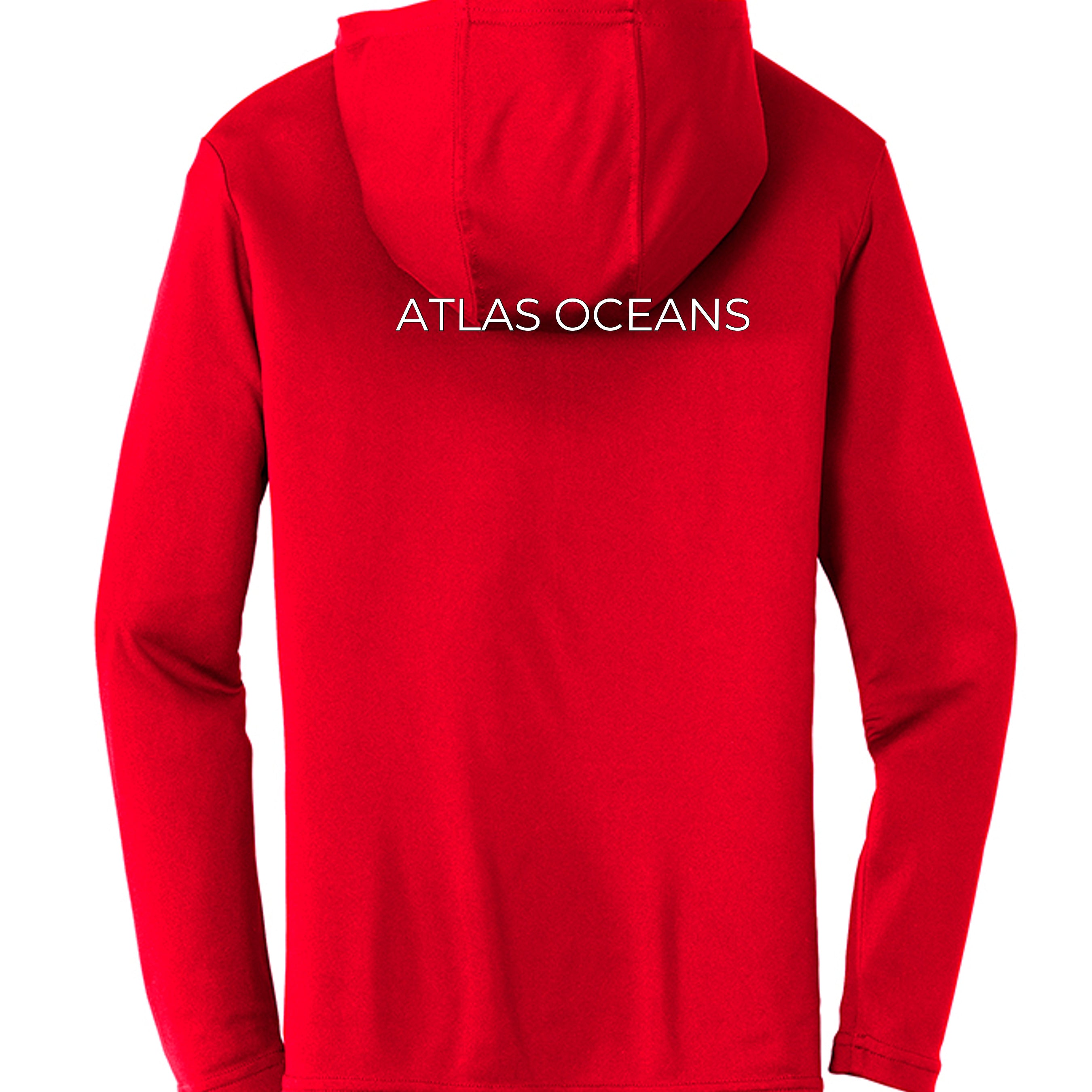 Atlas Oceans Boarding Ticket Men's Hoodie · Red Runner · Back