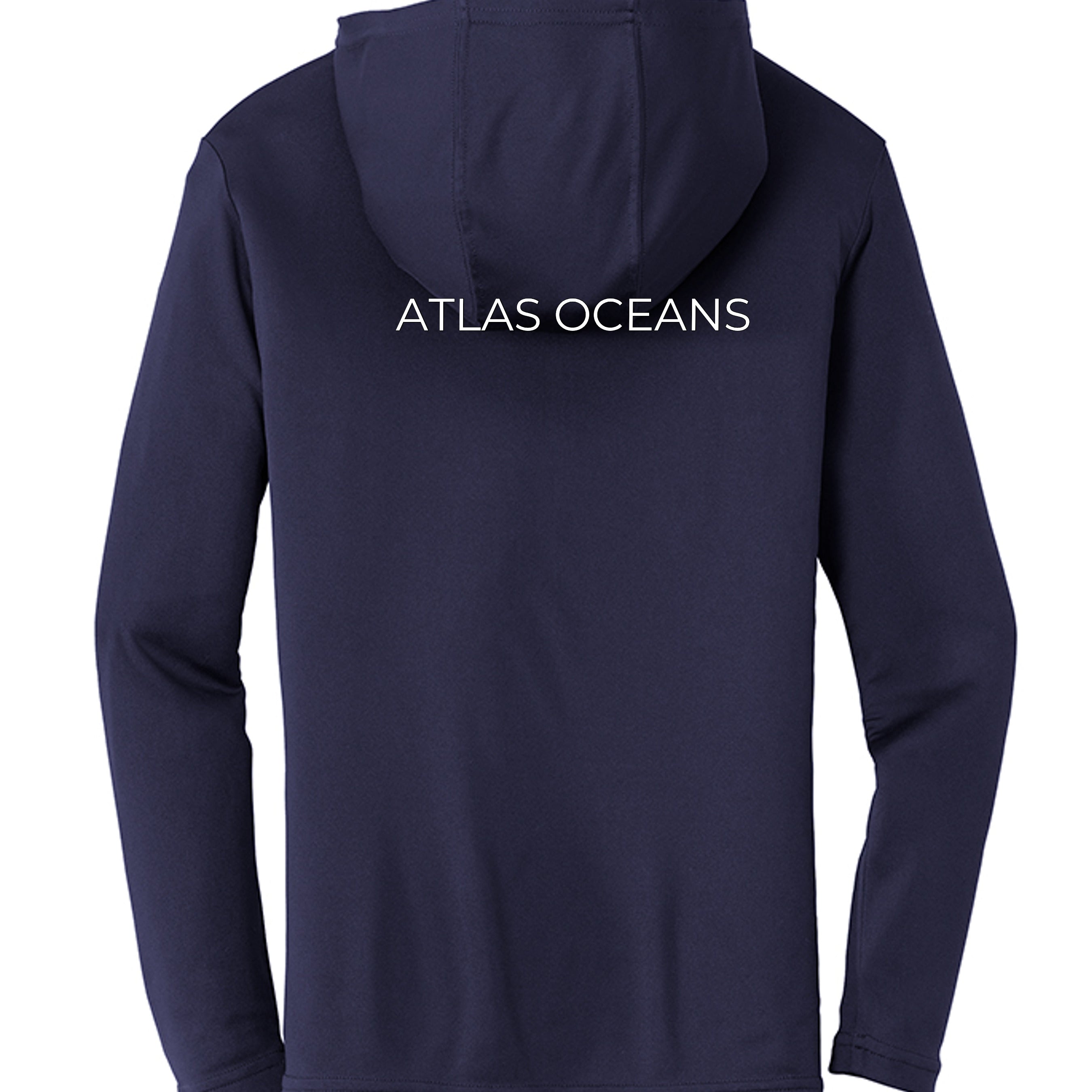 Atlas Oceans Boarding Ticket Men's Hoodie · Deep Navy · Back