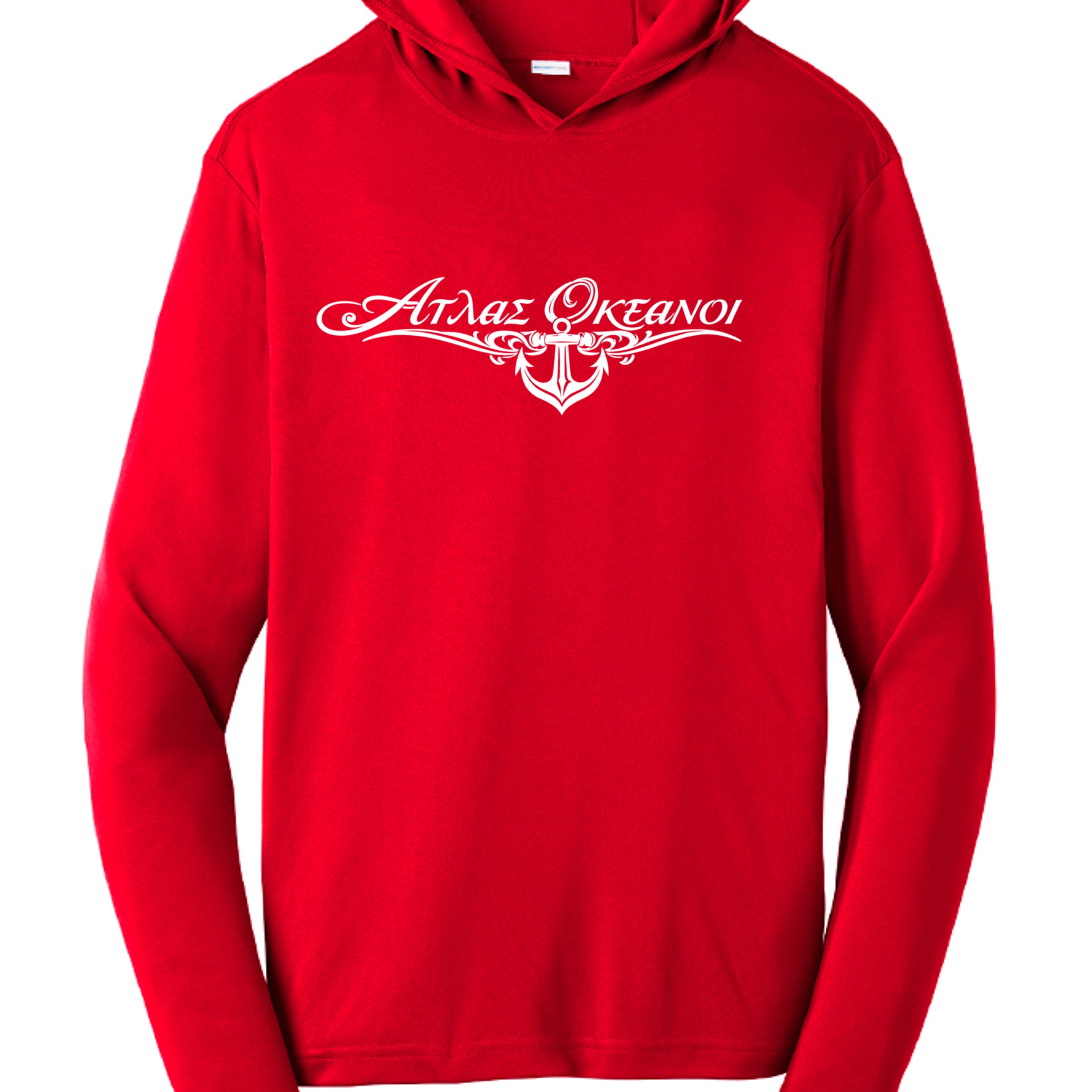Atlas Oceans Boarding Ticket Men's Hoodie · Red Runner · Front
