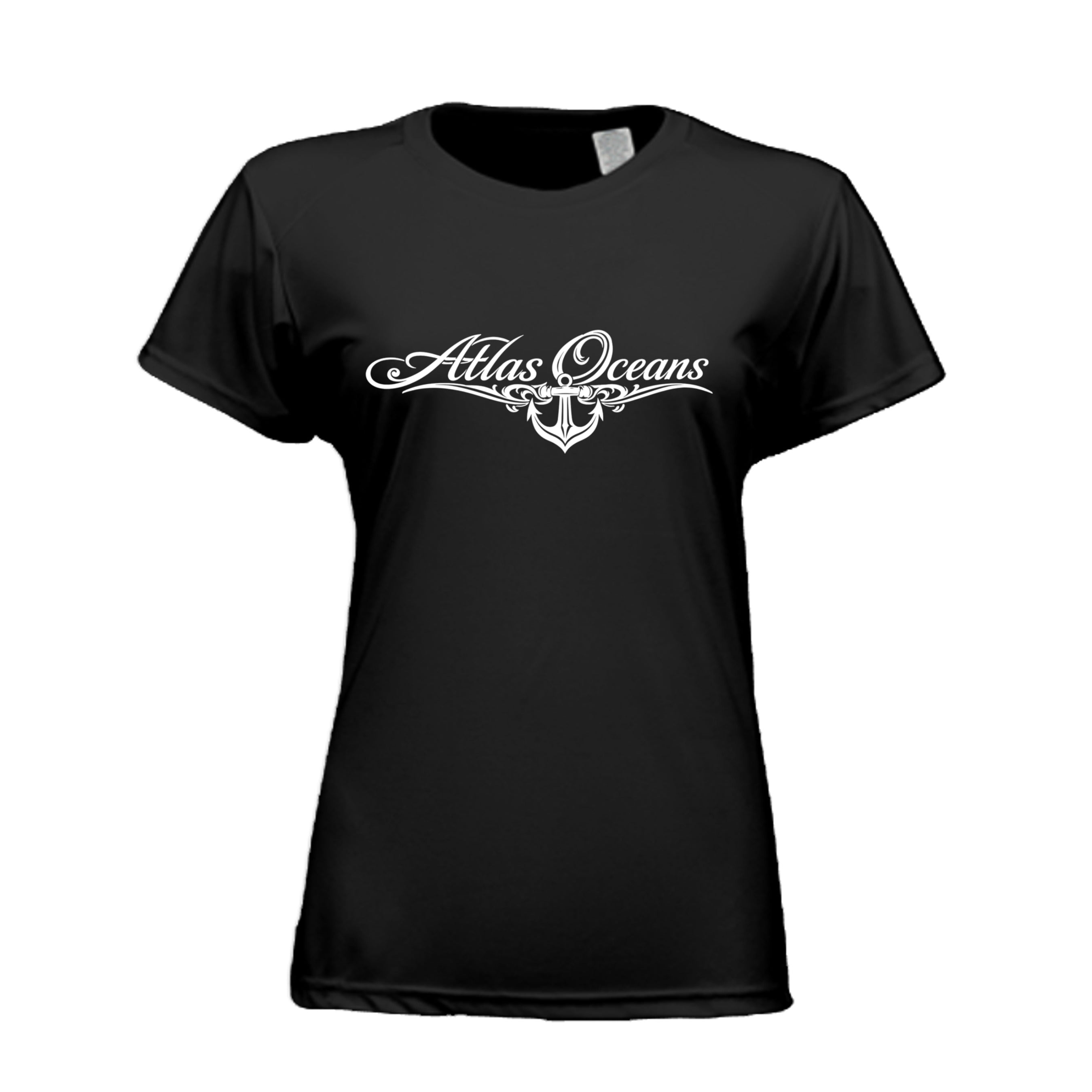 Atlas Oceans Siren UV Tee · Midnight Black · Front
