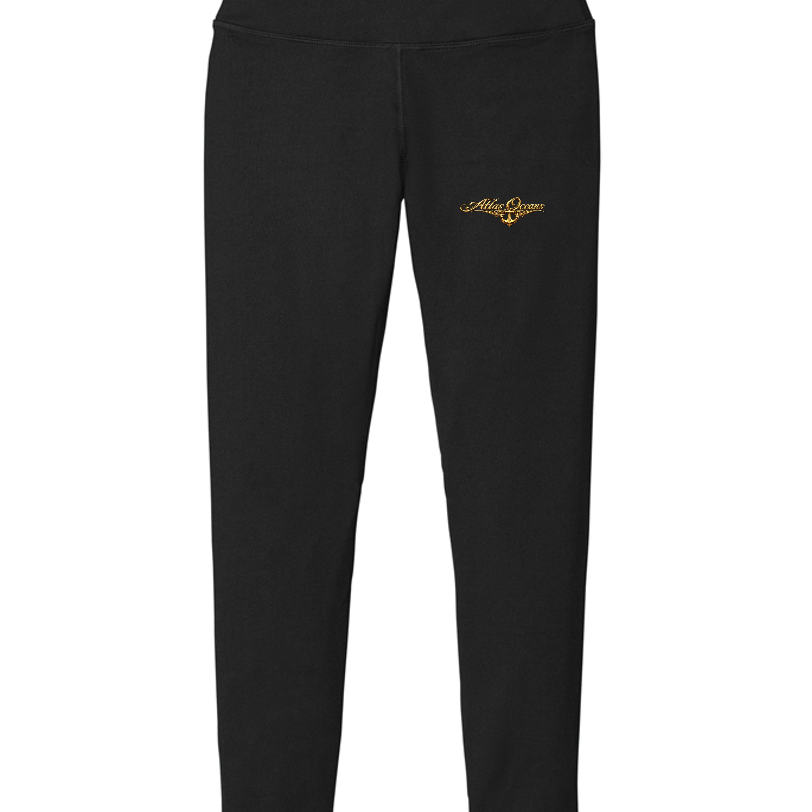 Atlas Oceans Gold Legging · Midnight Black · Front