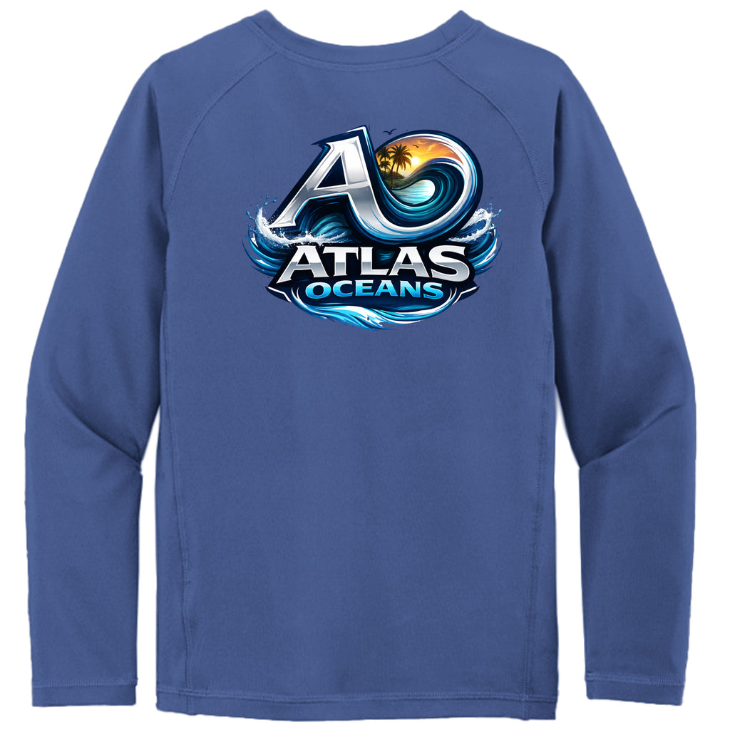Atlas Oceans Jr Pro Rashguard · Royal Tide · Back