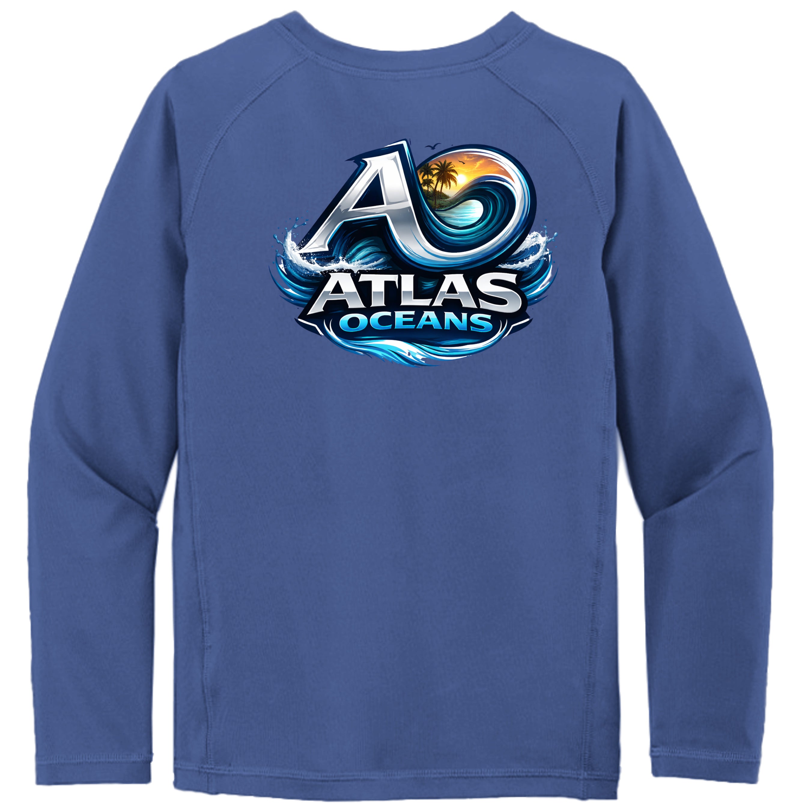 Atlas Oceans Jr Pro Rashguard · Royal Tide · Back