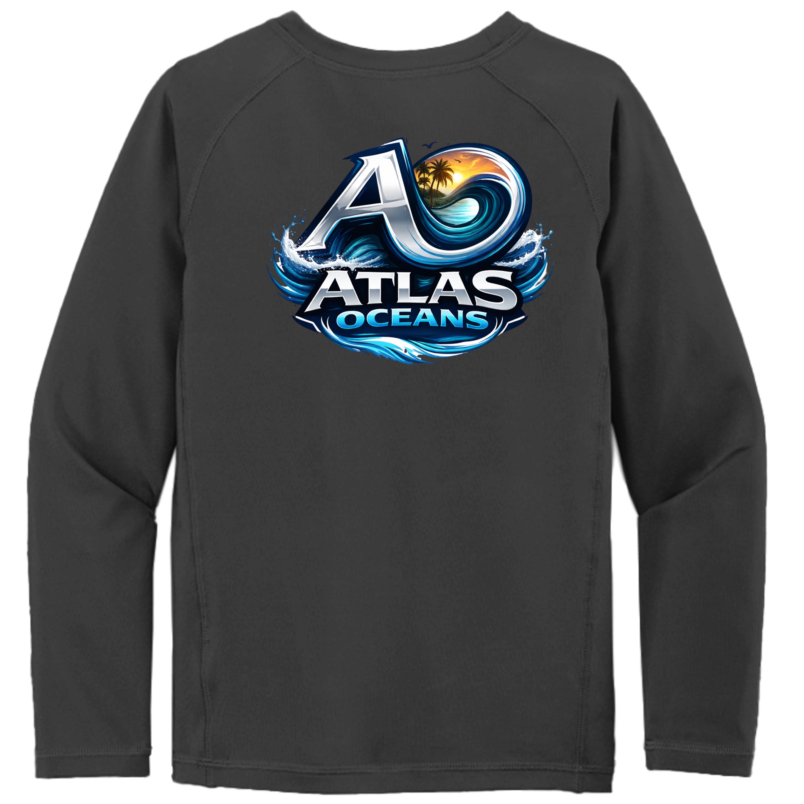 Atlas Oceans Jr Pro Rashguard · Midnight Black · Back