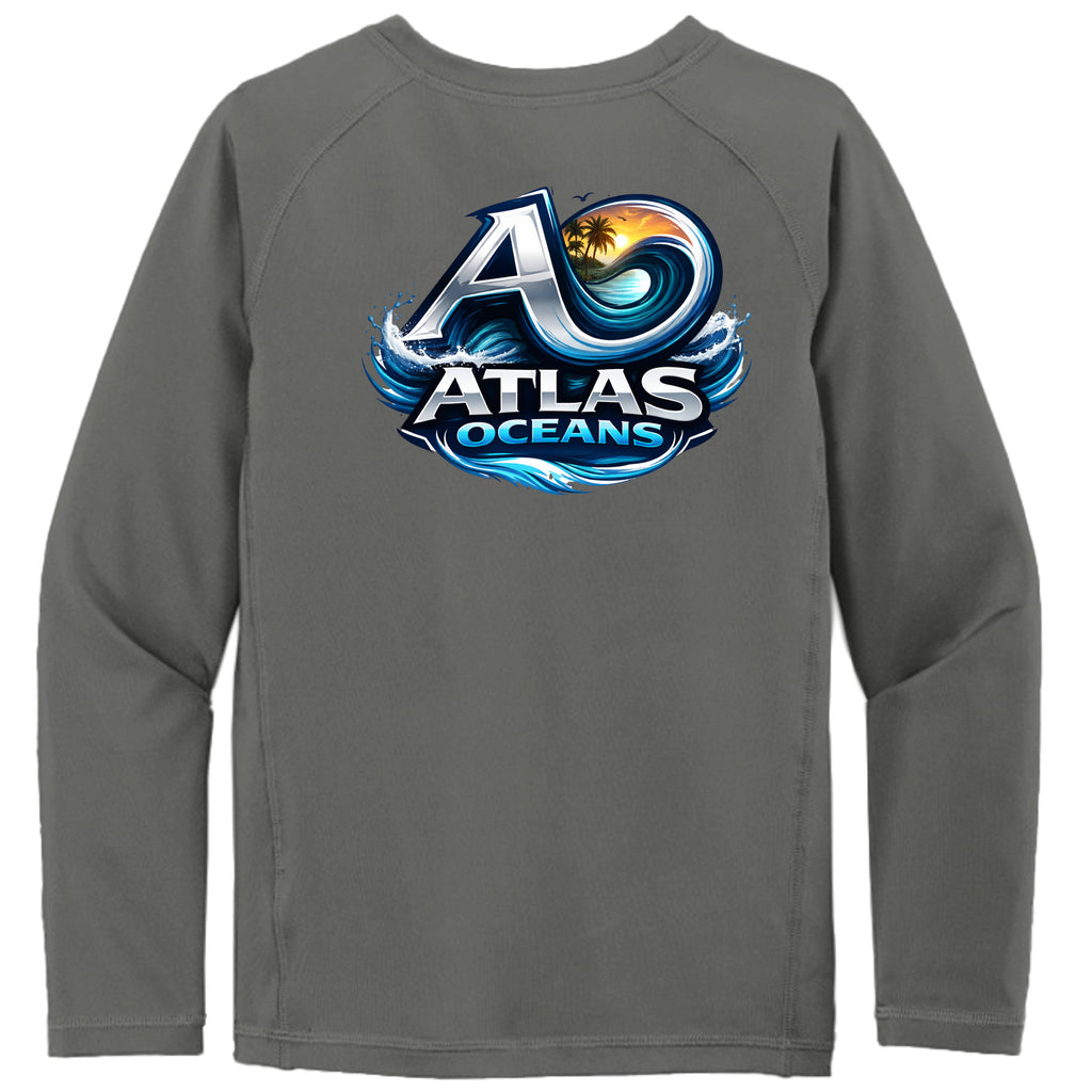 Atlas Oceans Jr Pro Rashguard · Dusk Grey · Back