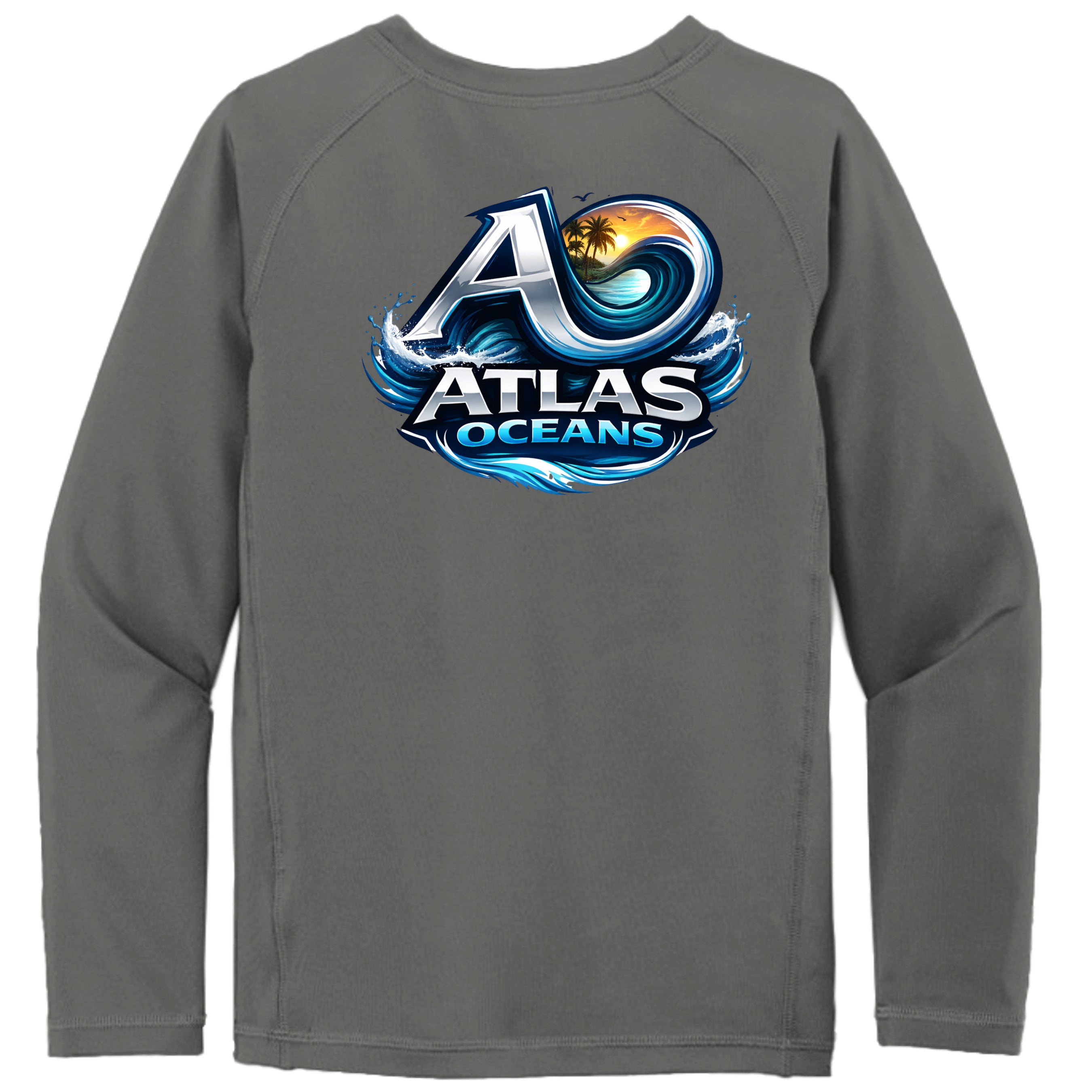 Atlas Oceans Jr Pro Rashguard · Dusk Grey · Back