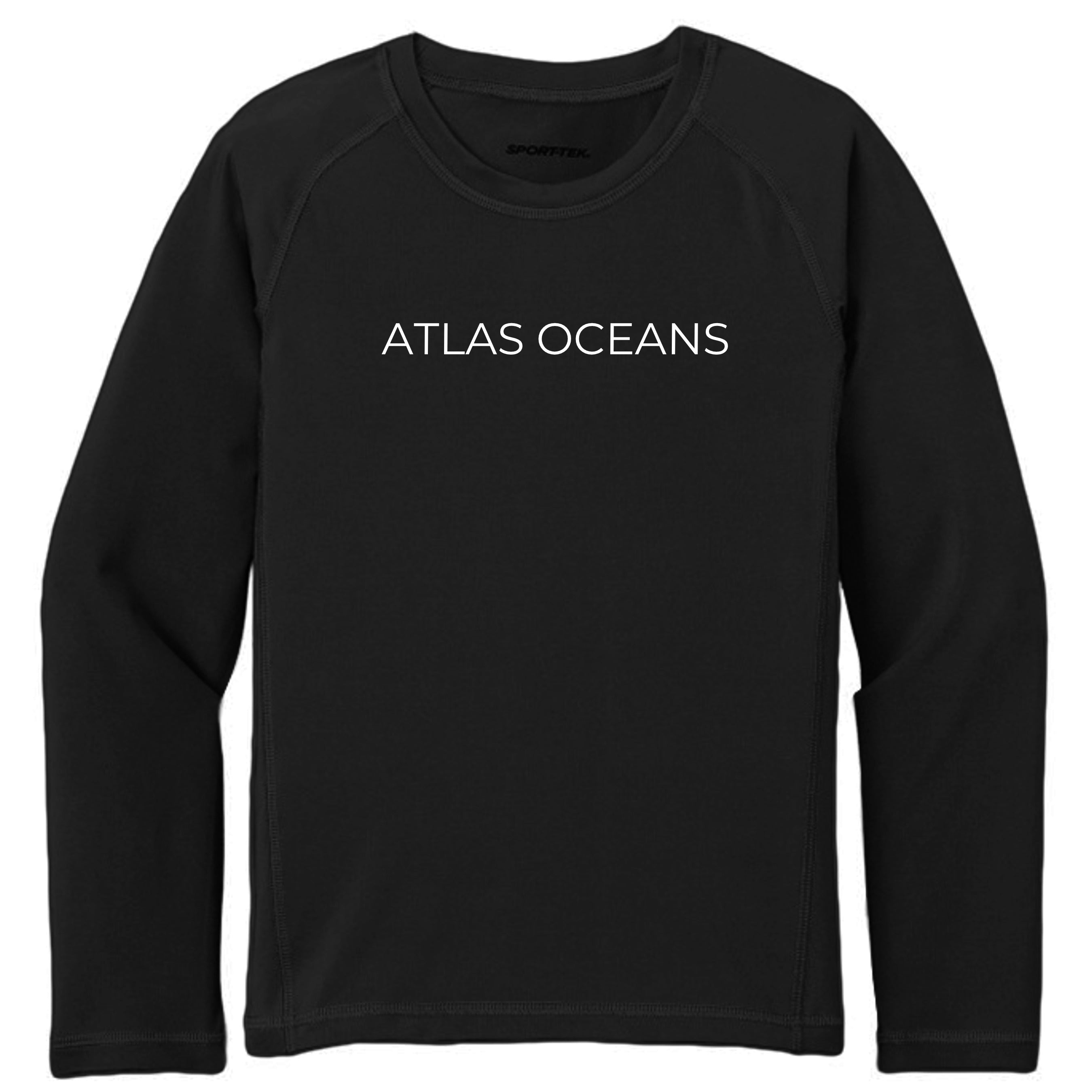 Atlas Oceans Jr Pro Rashguard · Midnight Black · Front