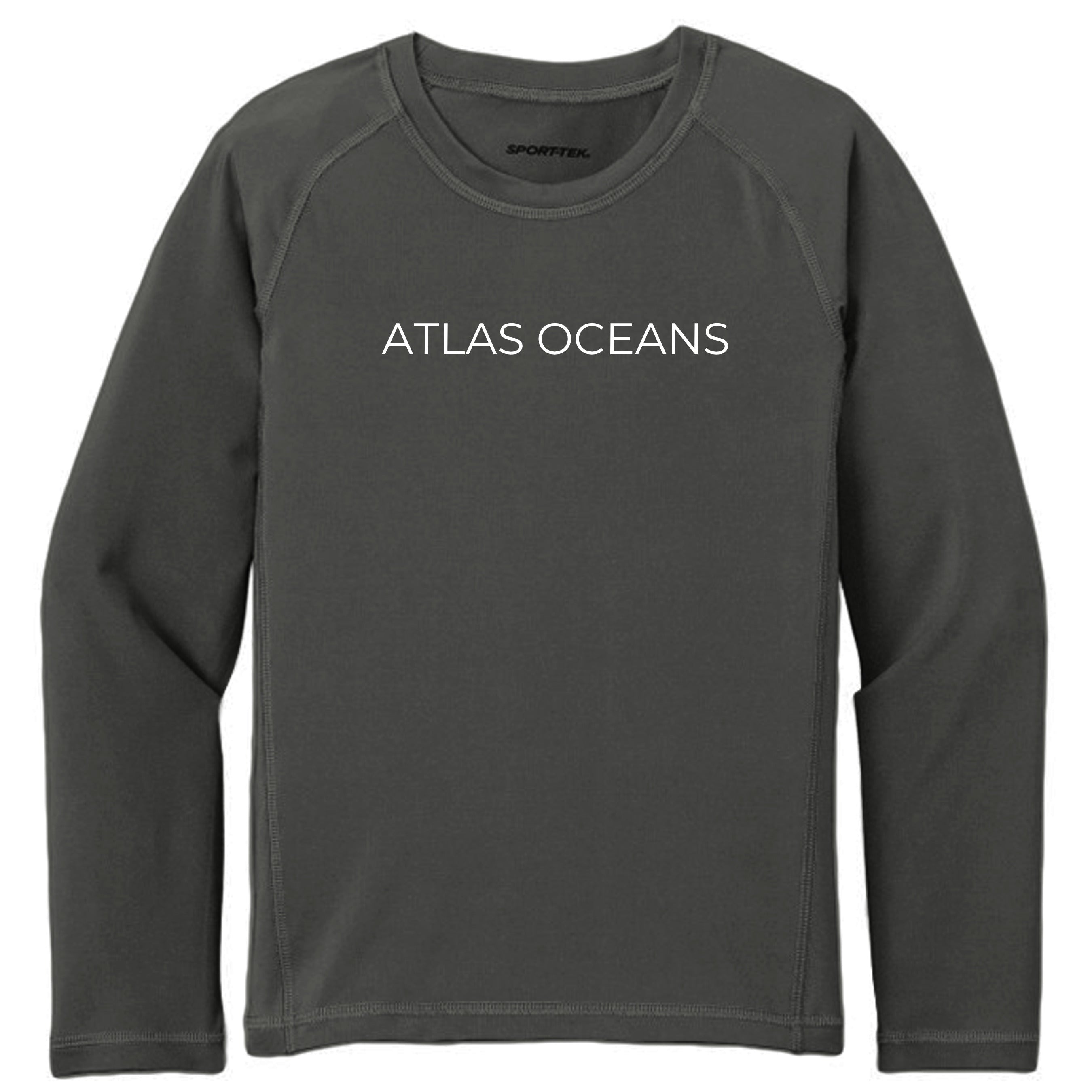 Atlas Oceans Jr Pro Rashguard · Dusk Grey · Front