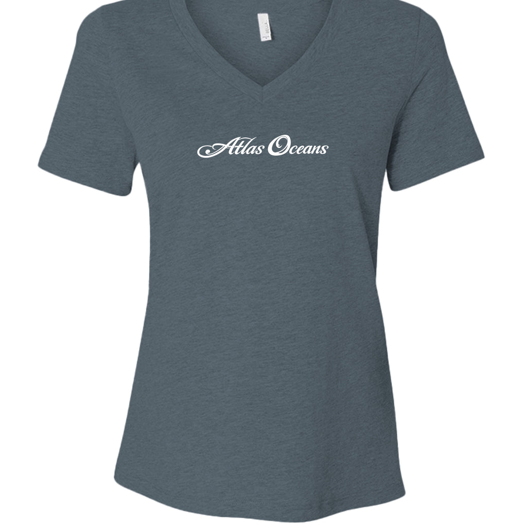 Atlas Oceans Brie V Tee · Gunmetal Bay · Front