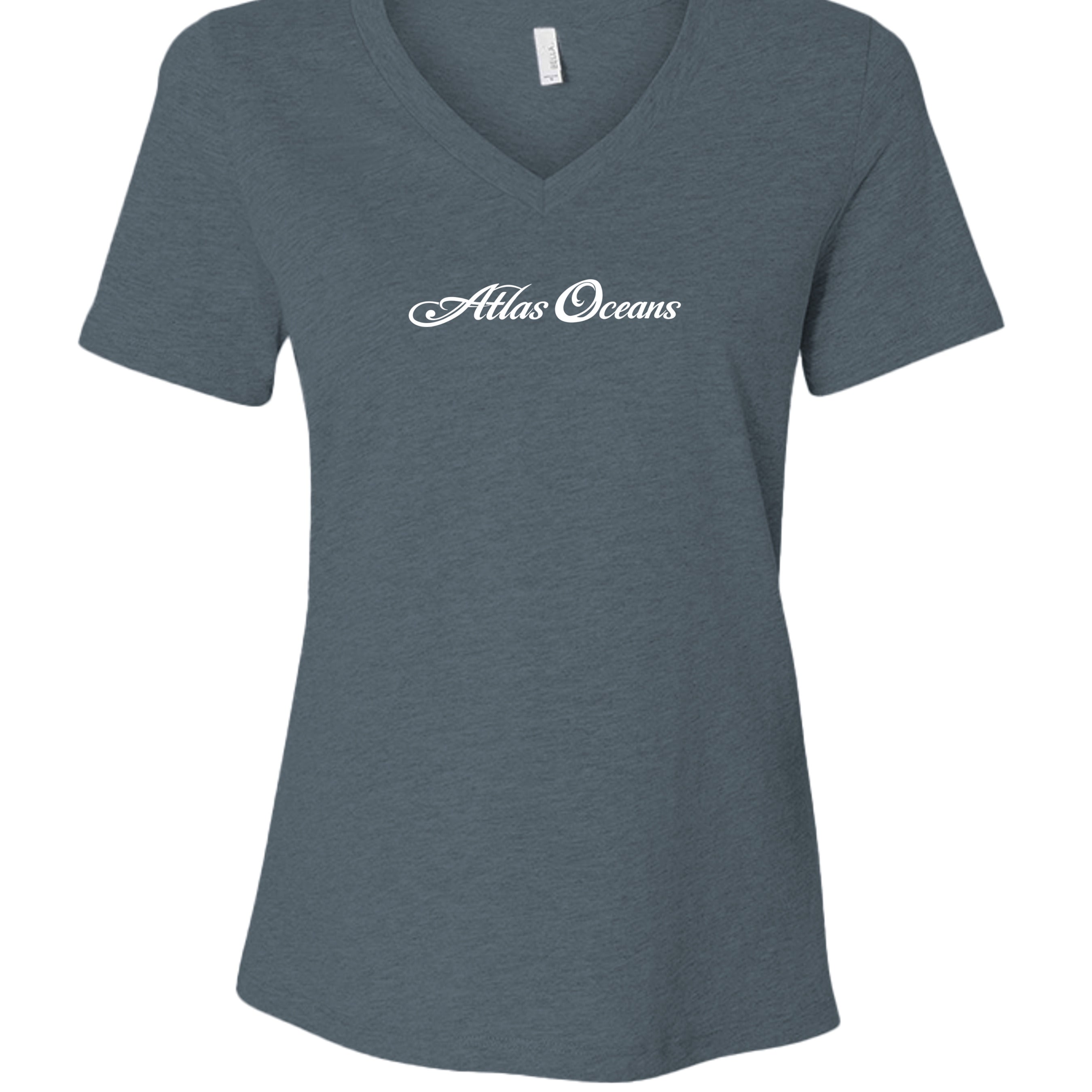 Atlas Oceans Brie V Tee · Gunmetal Bay · Front