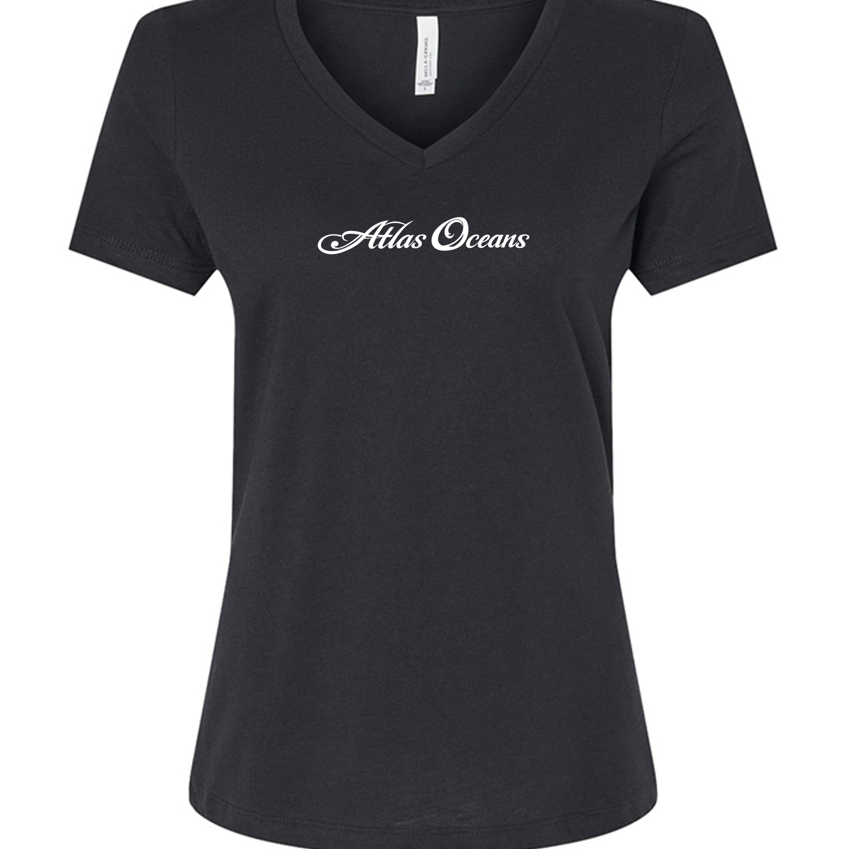 Atlas Oceans Brie V Tee · Midnight Black · Front