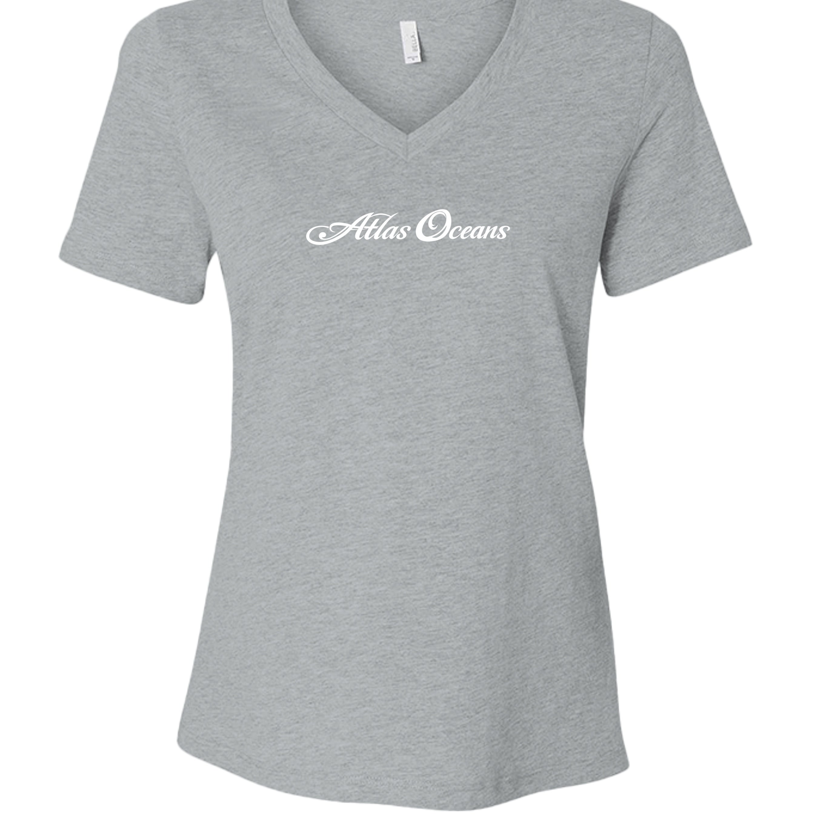 Atlas Oceans Brie V Tee · Seal Grey · Front