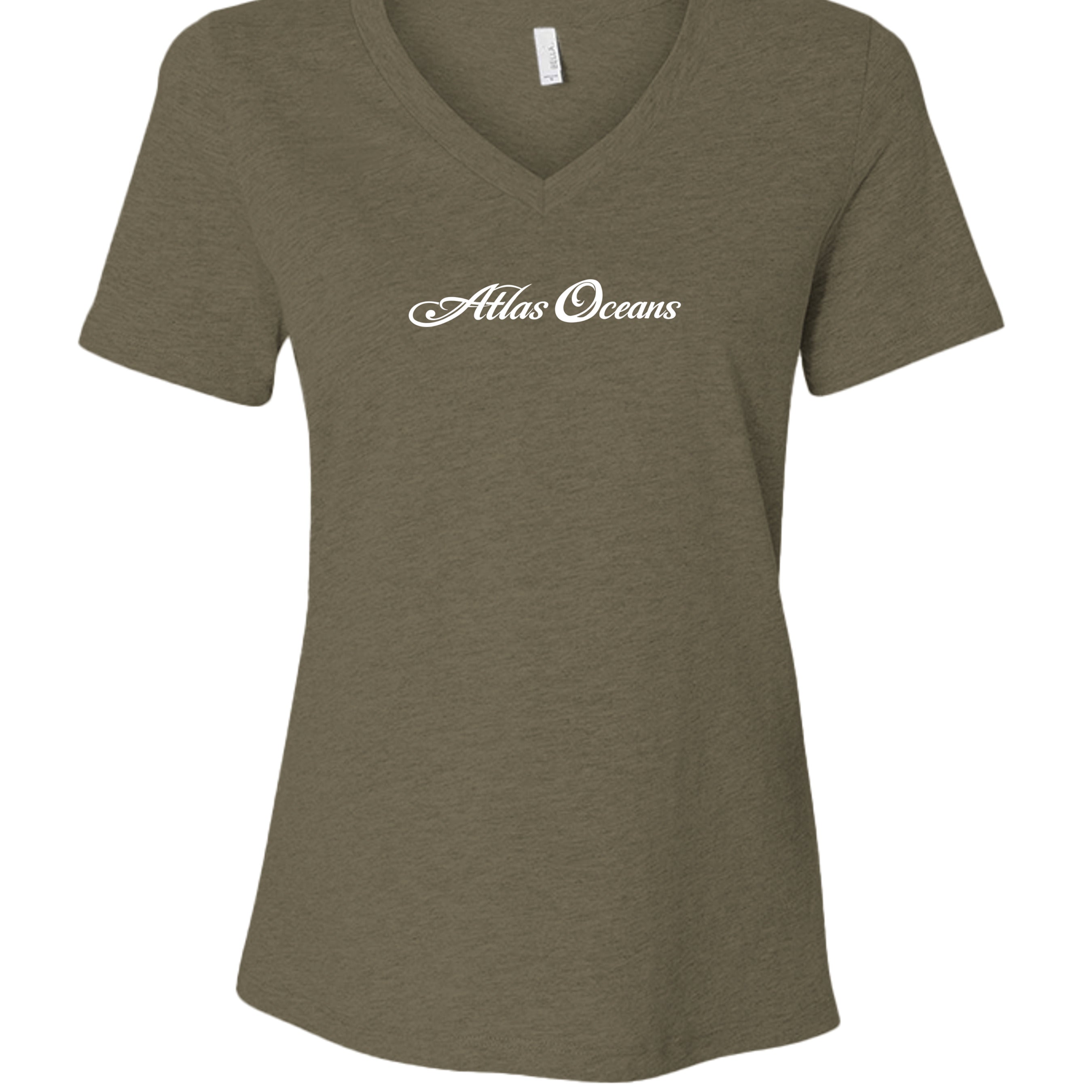 Atlas Oceans Brie V Tee · Sea Grass · Front