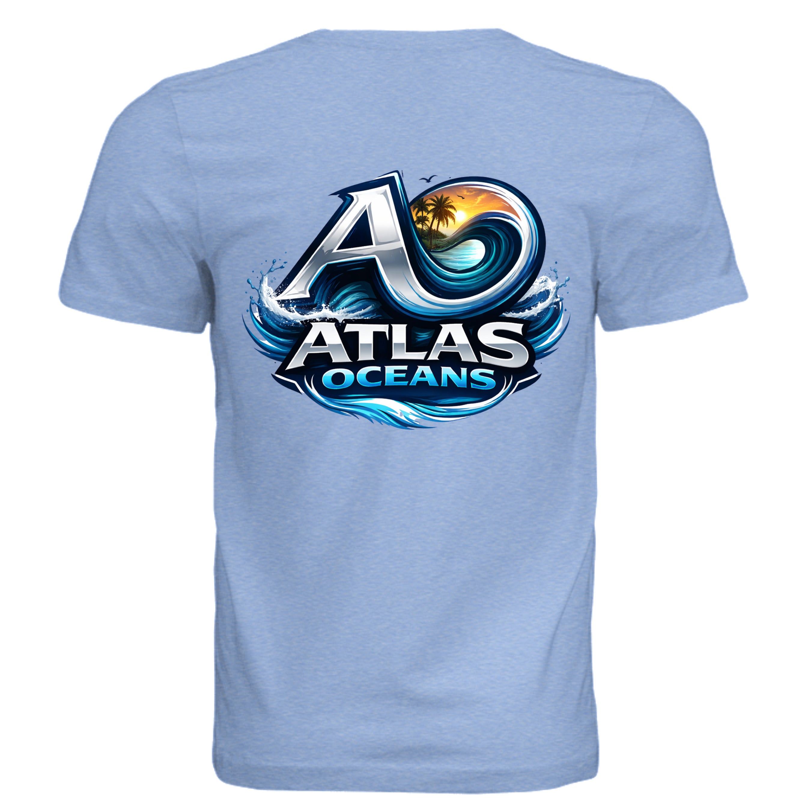 Atlas Oceans Va Ca Wave Tee · Ocean Blue · Back
