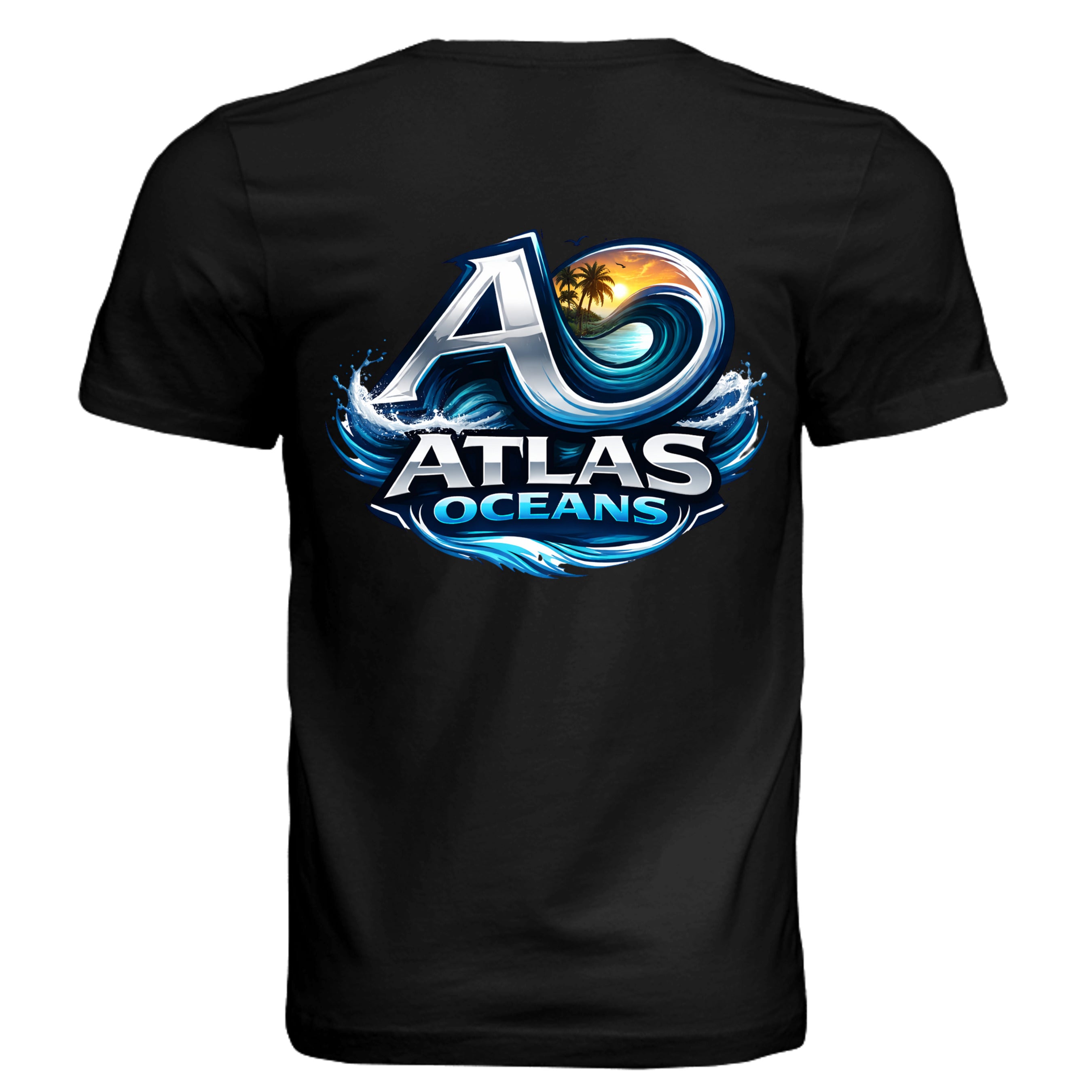 Atlas Oceans Va Ca Wave Tee · Midnight Black · Back