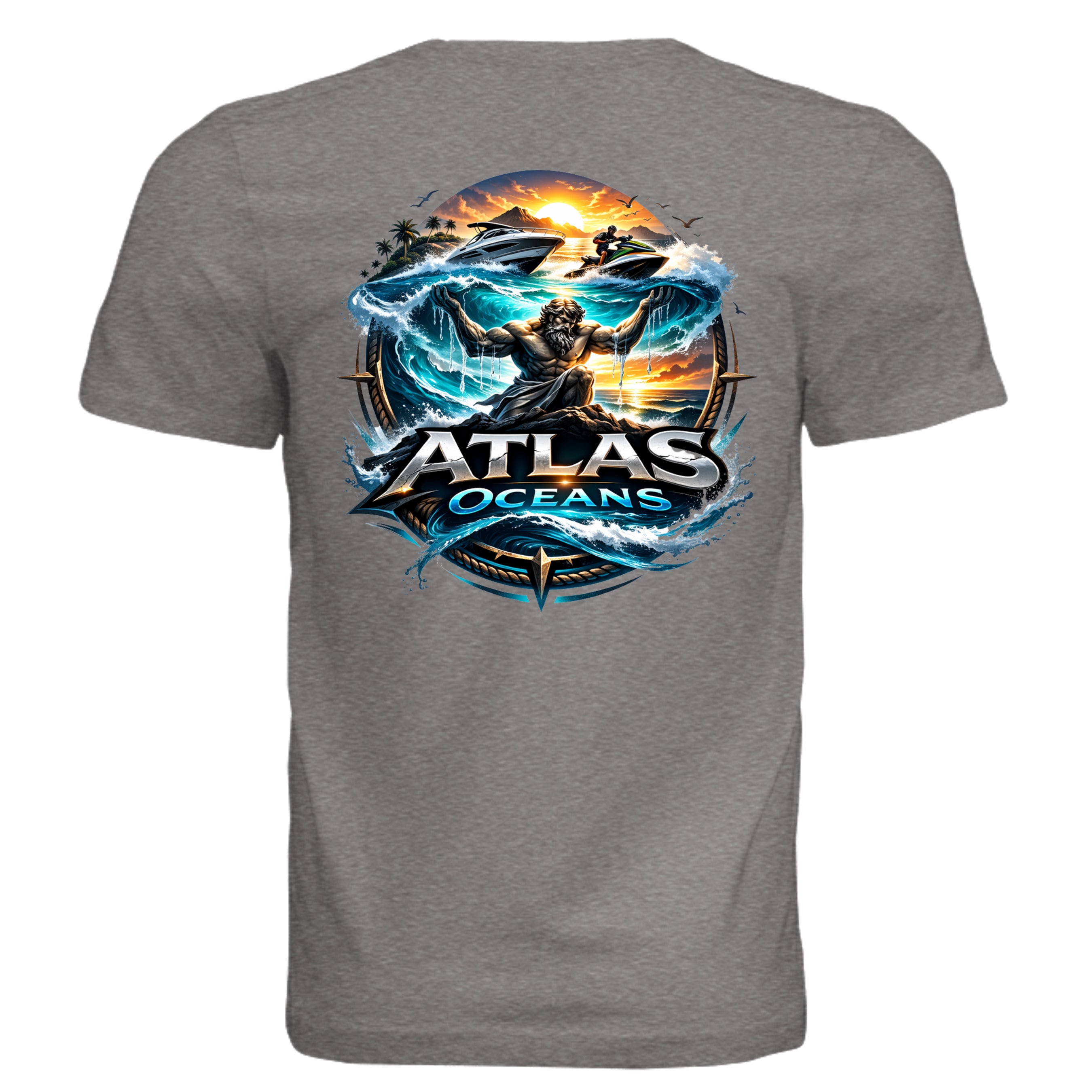 Atlas Oceans On Earth Tee · Dusk Grey · Back