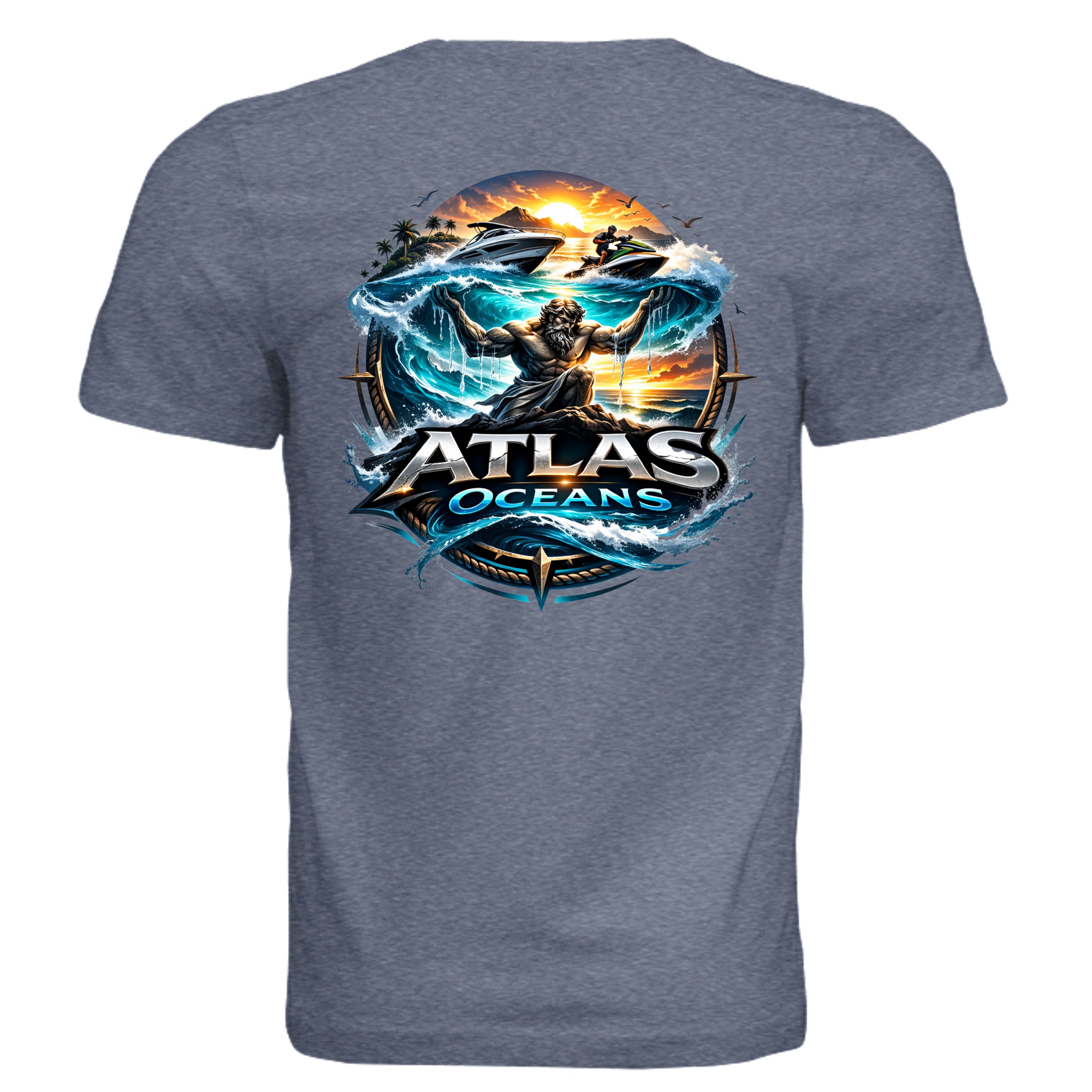 Atlas Oceans On Earth Tee · Deep Navy · Back