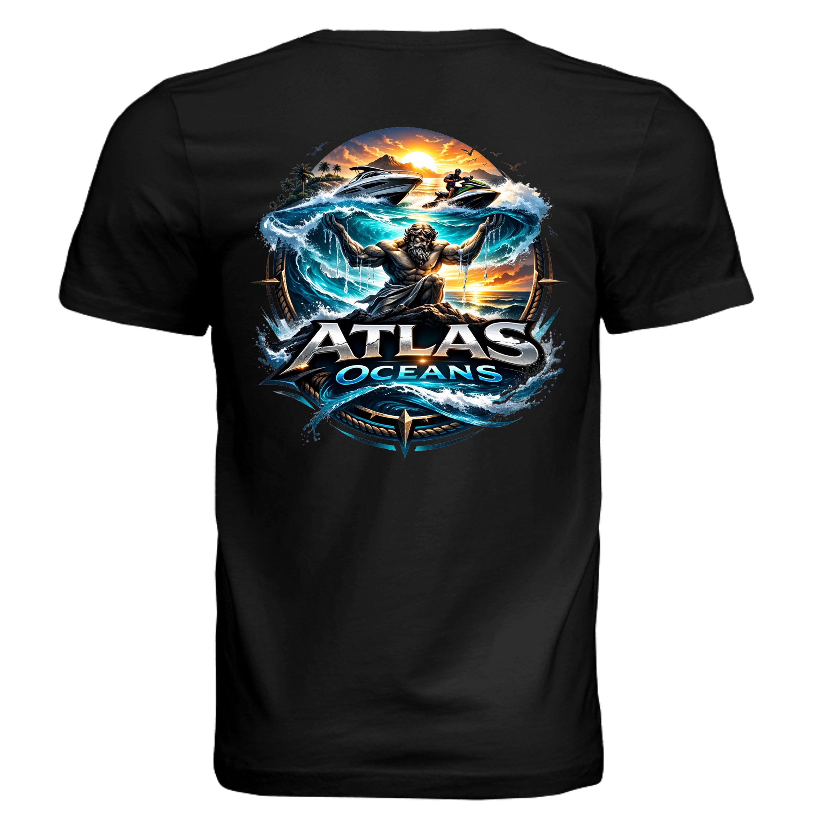 Atlas Oceans On Earth Tee · Midnight Black · Back