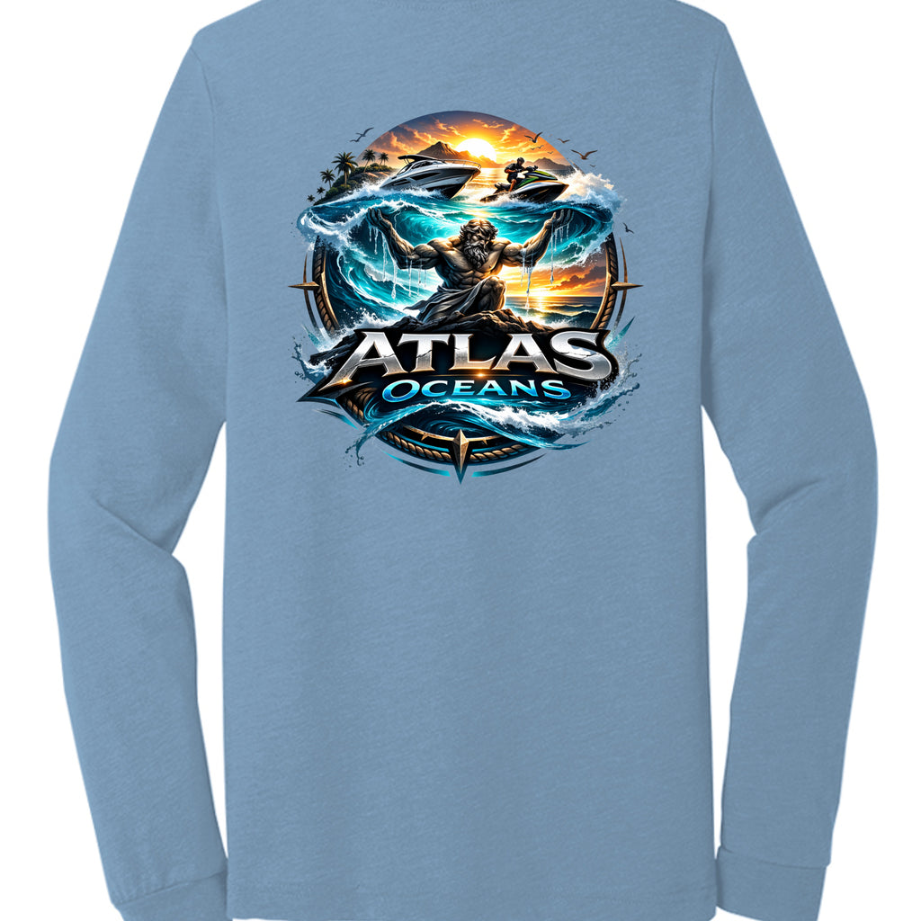 Atlas Oceans Earth Skyline Sleeve · Sea Mist · Back