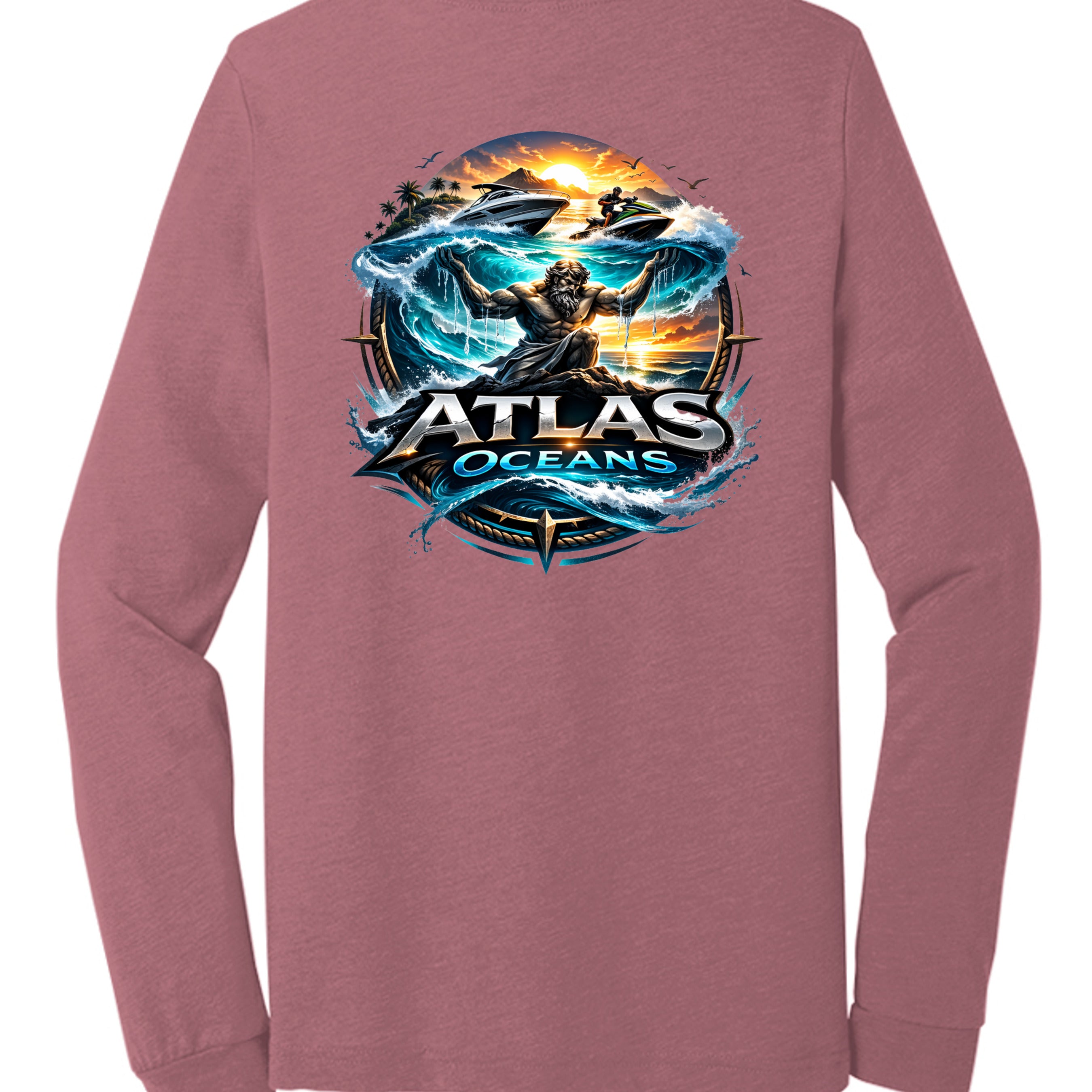 Atlas Oceans Earth Skyline Sleeve · Blush Tide · Back