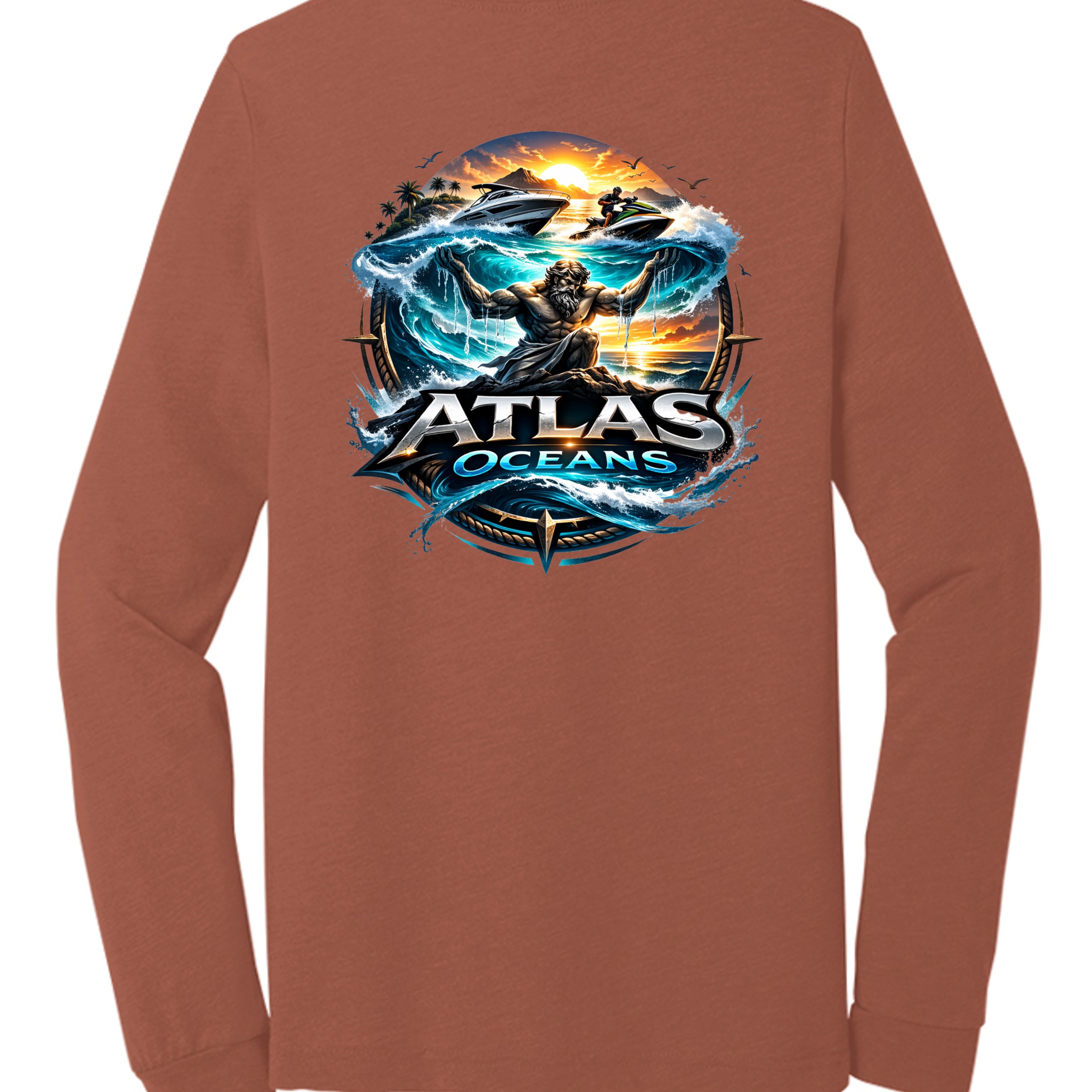 Atlas Oceans Earth Skyline Sleeve · Reef Red · Back