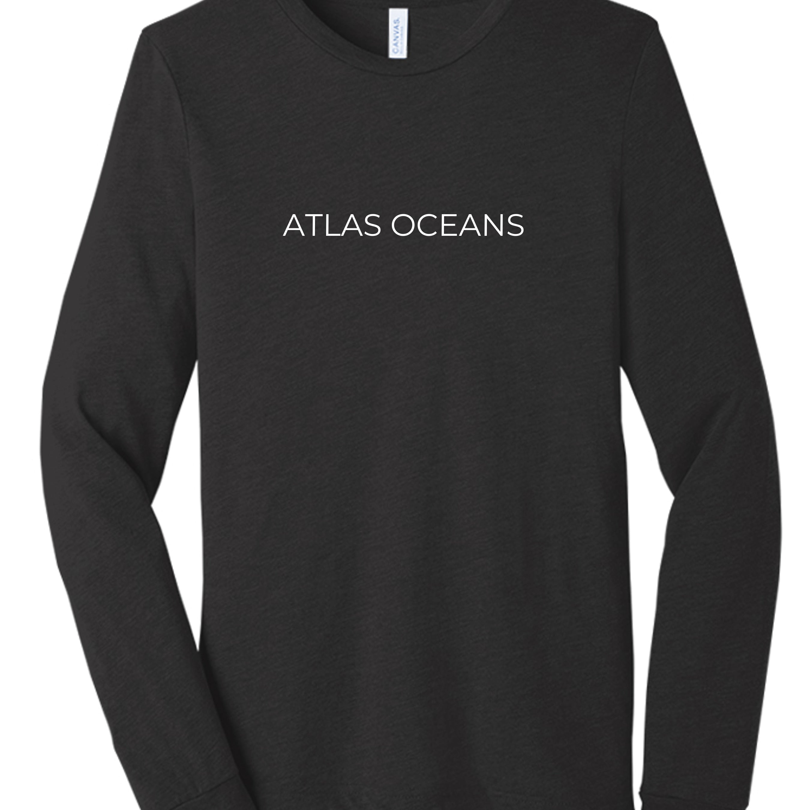 Atlas Oceans Earth Skyline Sleeve · Midnight Black · Front