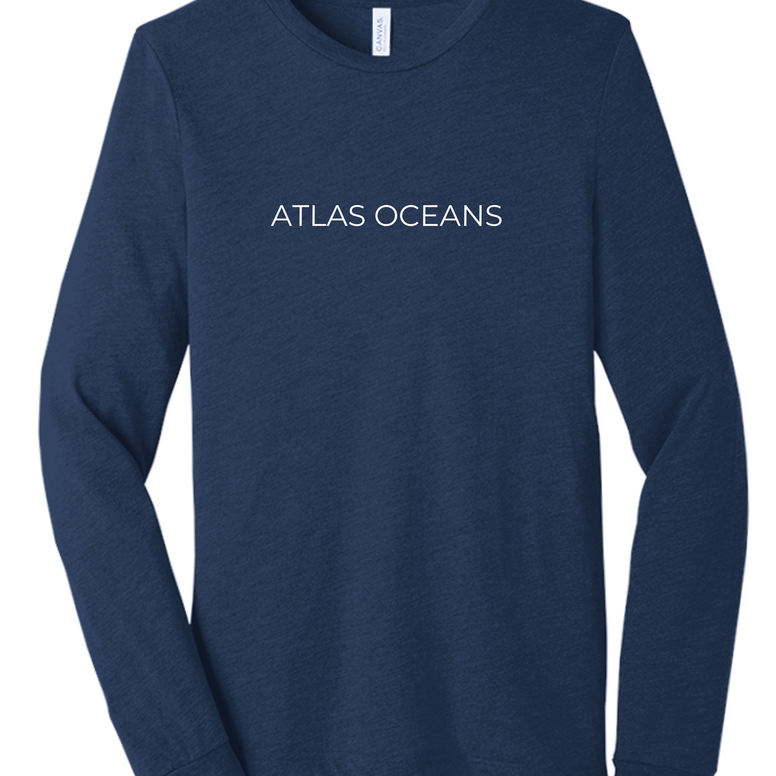 Atlas Oceans Earth Skyline Sleeve · Deep Navy · Front