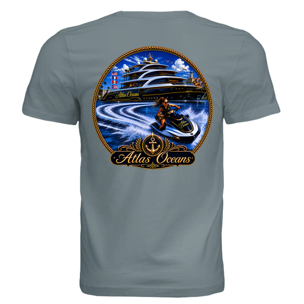 Atlas Oceans Yacht Donut Tee · Blue Storm · Back
