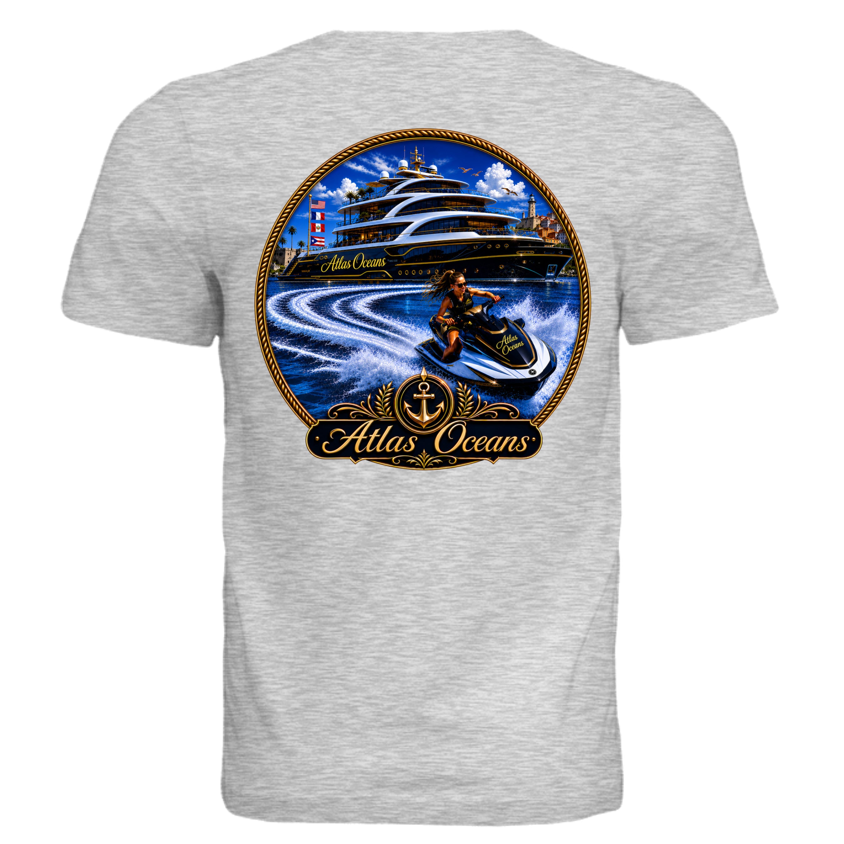 Atlas Oceans Yacht Donut Tee · Pearl White · Back
