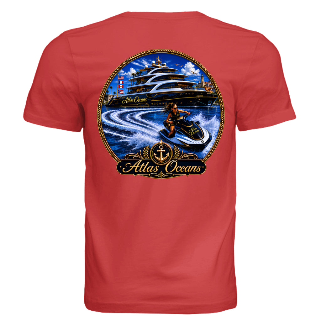 Atlas Oceans Yacht Donut Tee · Reef Red · Back