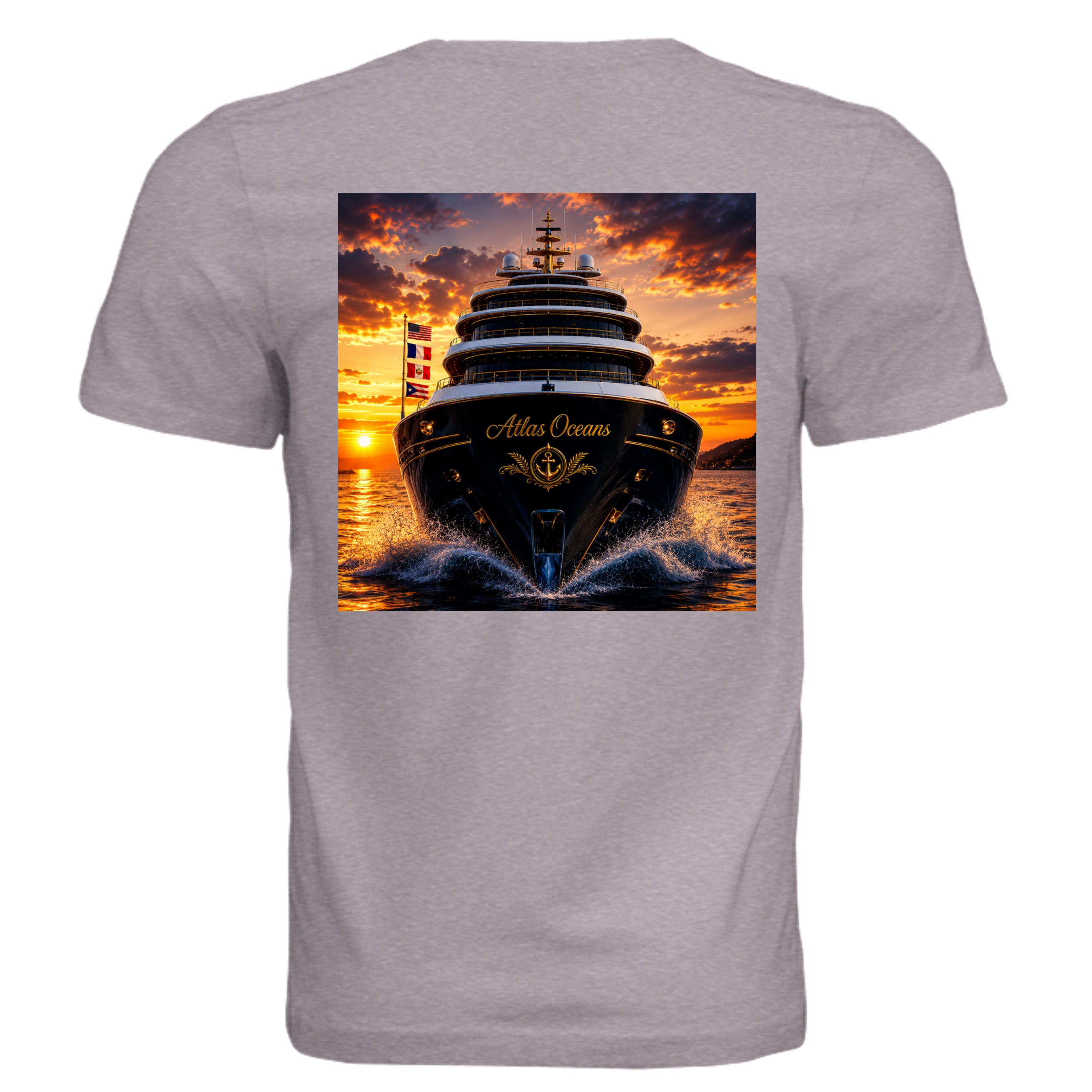 Atlas Oceans Eco-Superyacht Tee · Pebble Shore · Back