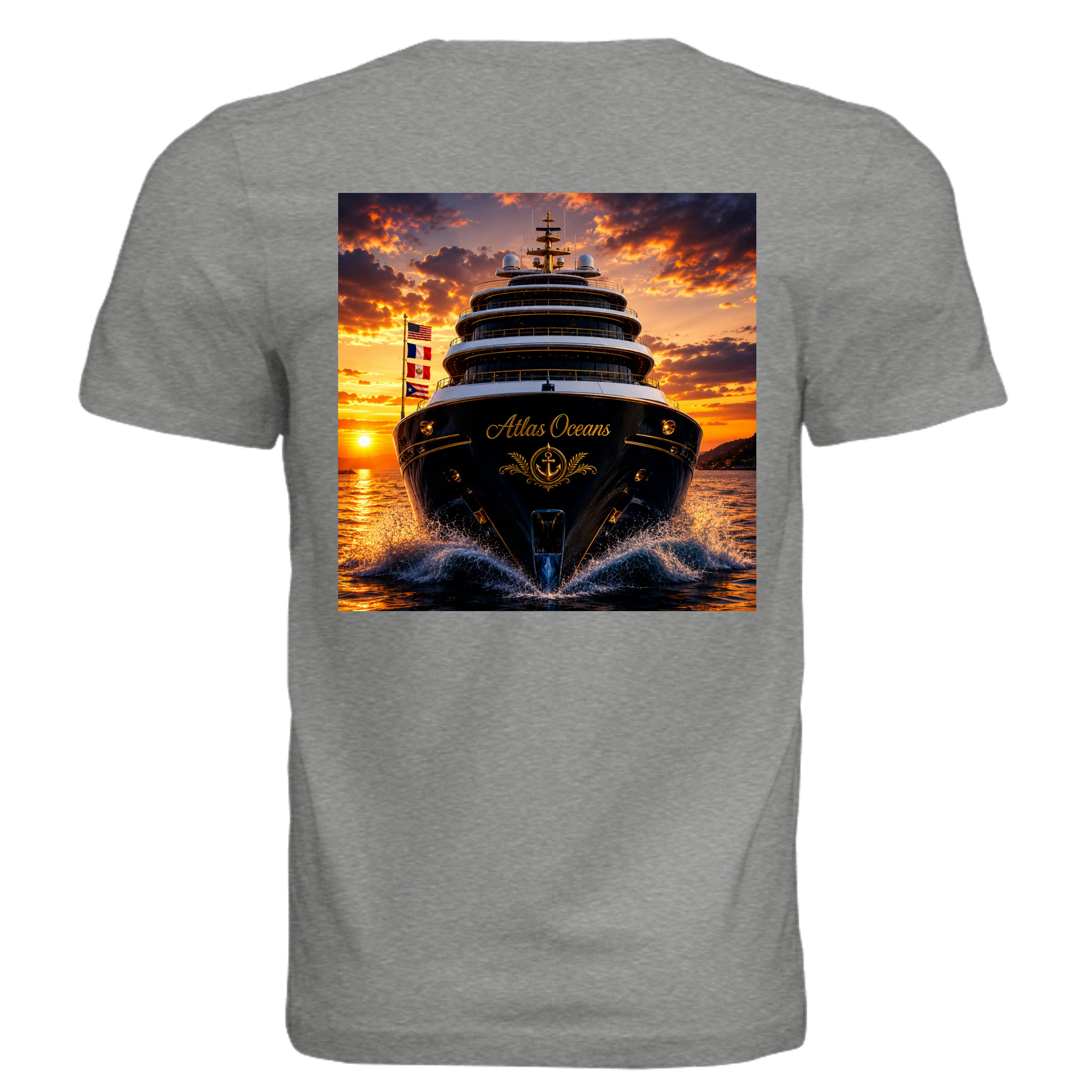 Atlas Oceans Eco-Superyacht Tee · Surf Grey · Back