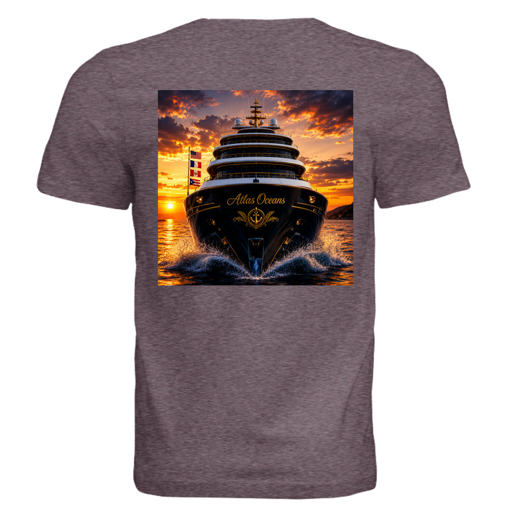 Atlas Oceans Eco-Superyacht Tee · Reef Claret · Back