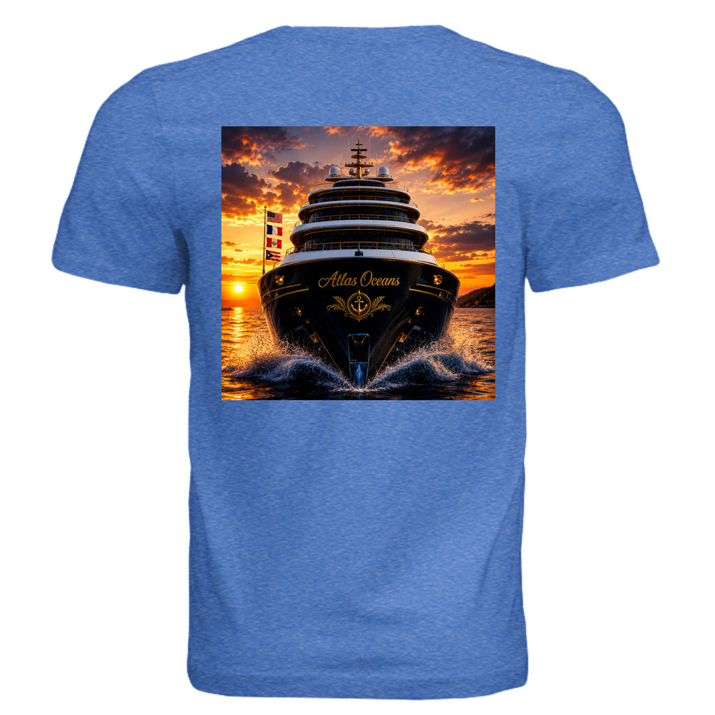 Atlas Oceans Eco-Superyacht Tee · Marina Blue · Back