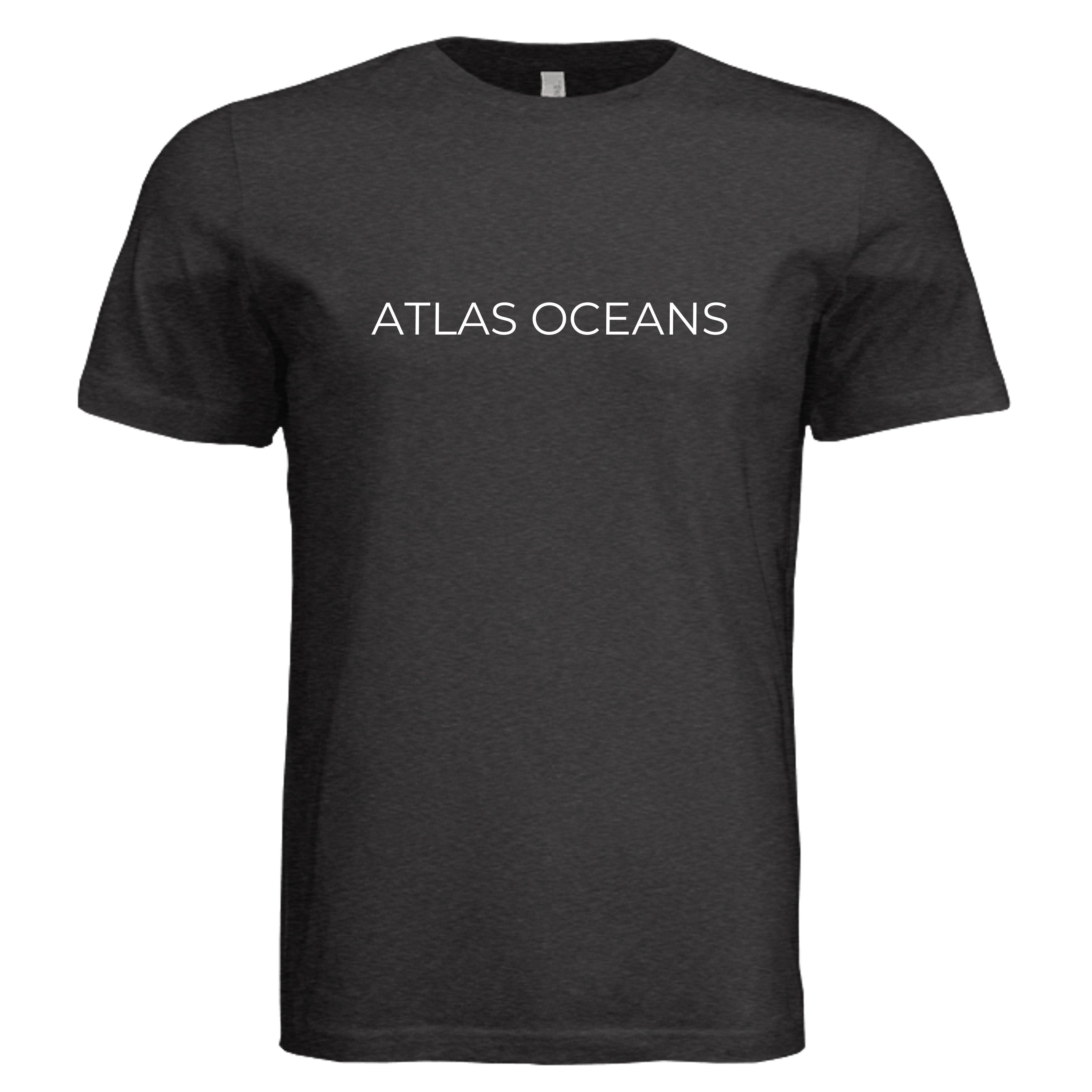 Atlas Oceans Eco-Superyacht Tee · Black Heather · Front