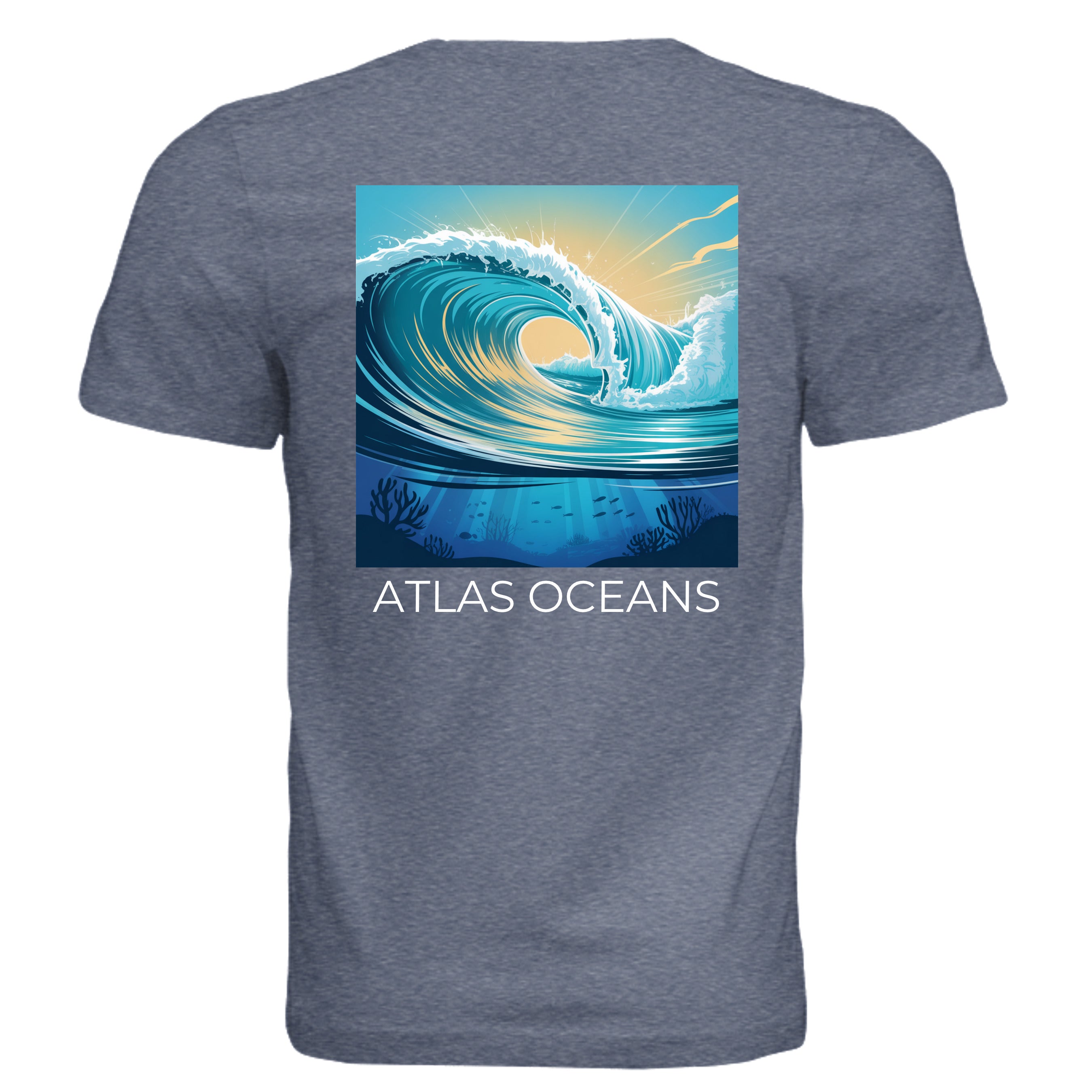 Atlas Oceans Reef Break Tee · Deep Navy · Back