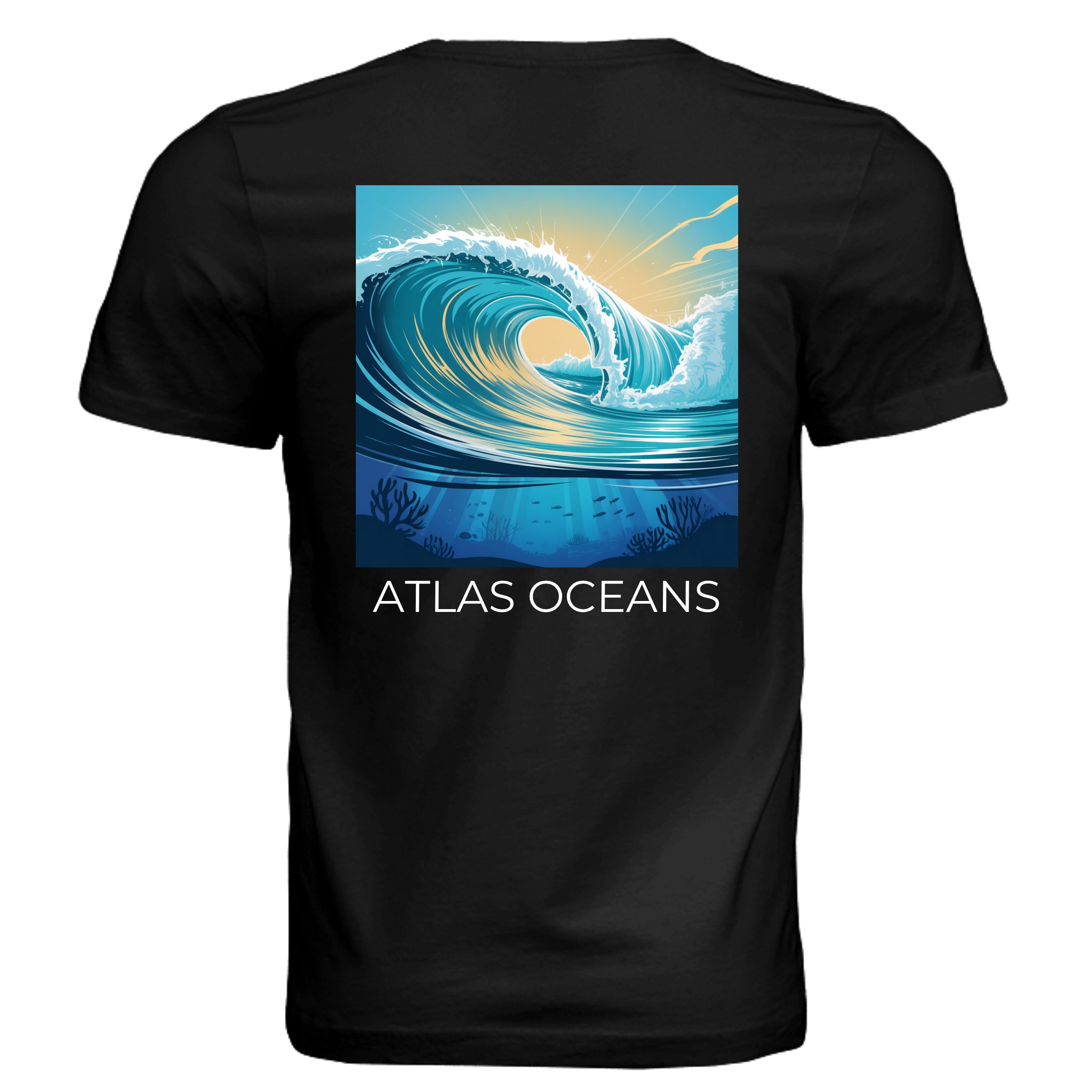 Atlas Oceans Reef Break Tee · Midnight Black · Back