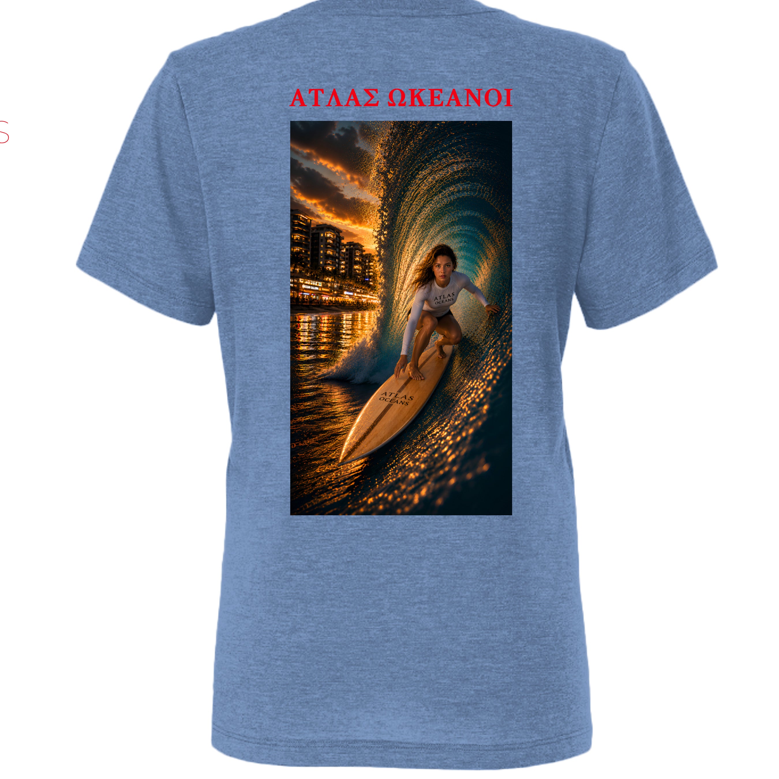 Atlas Oceans Last Set Women's Tee · Ocean Blue · Back
