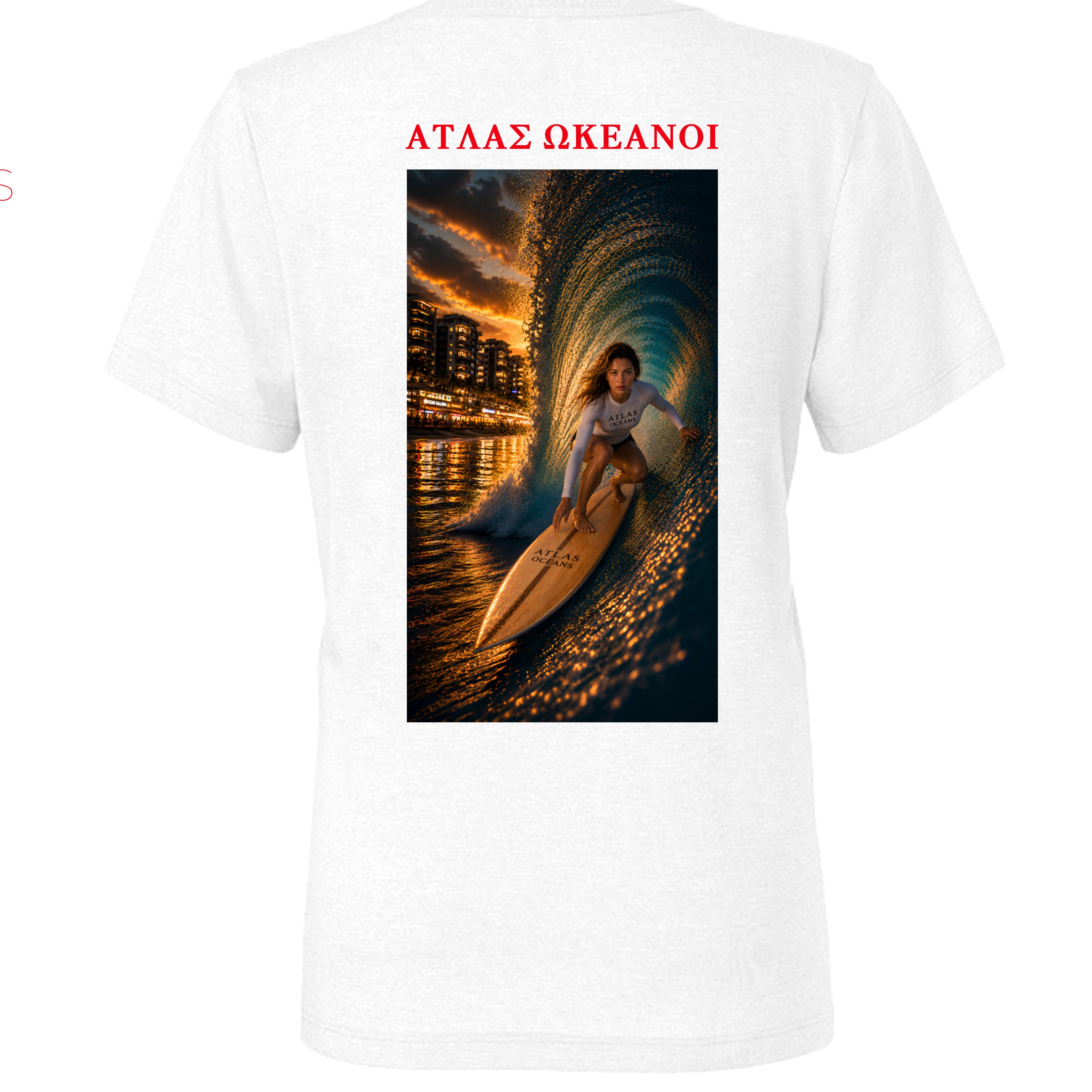Atlas Oceans Last Set Women's Tee · White Swell · Back