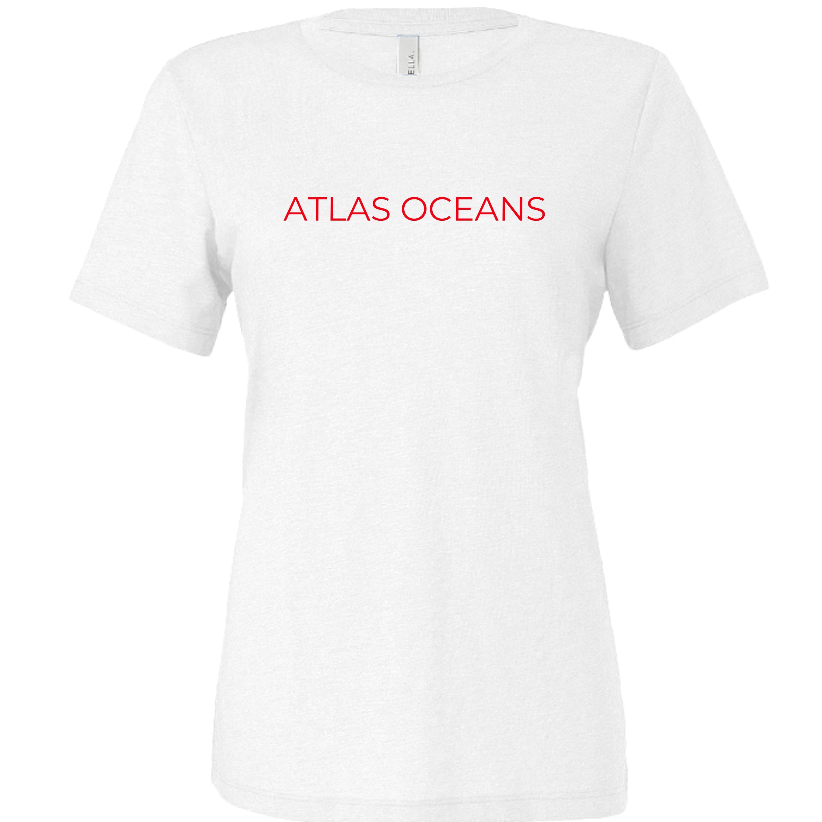 Atlas Oceans Last Set Women's Tee · White Swell · Front