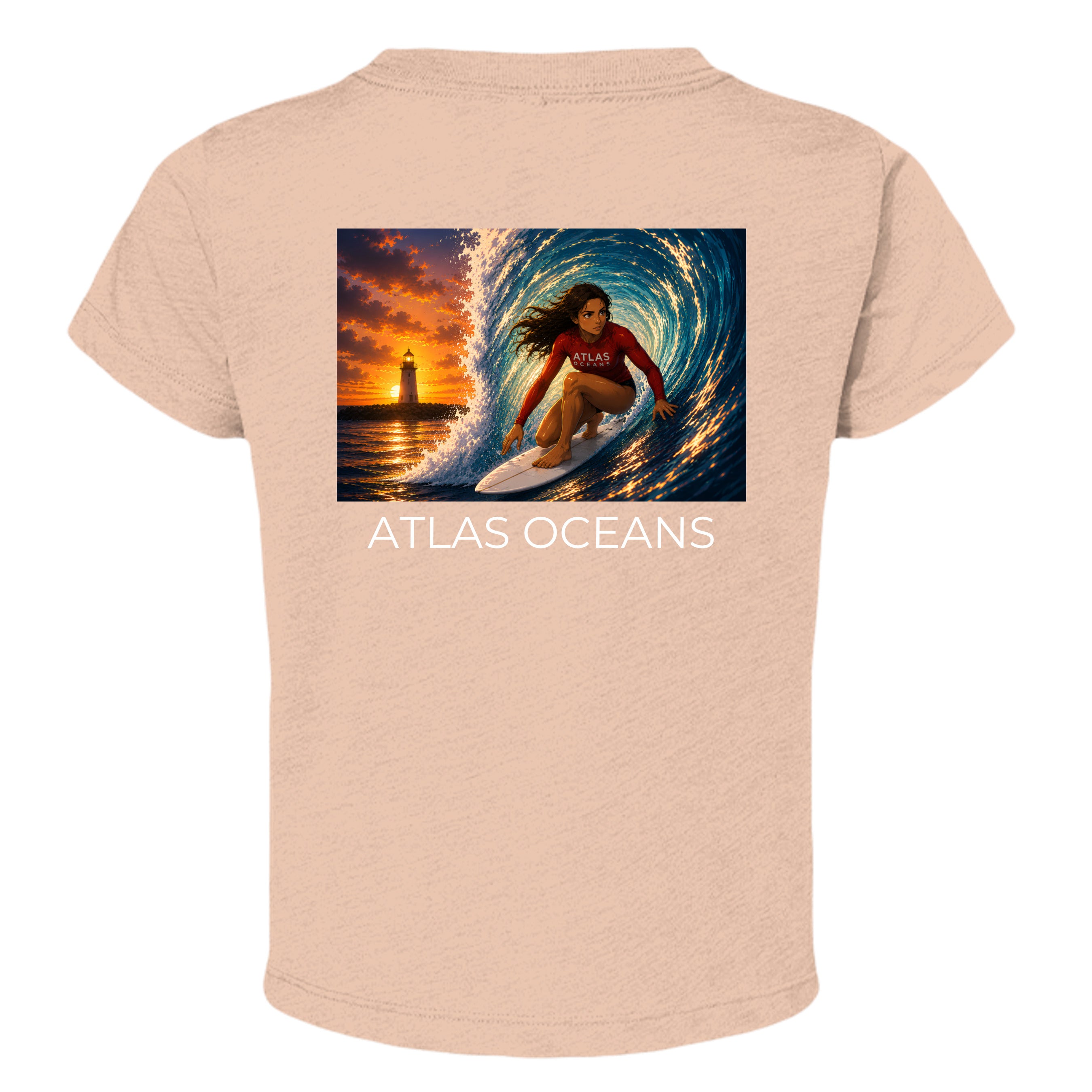 Atlas Oceans Girls Swell Toddler T-Shirt · Blush Tide · Back