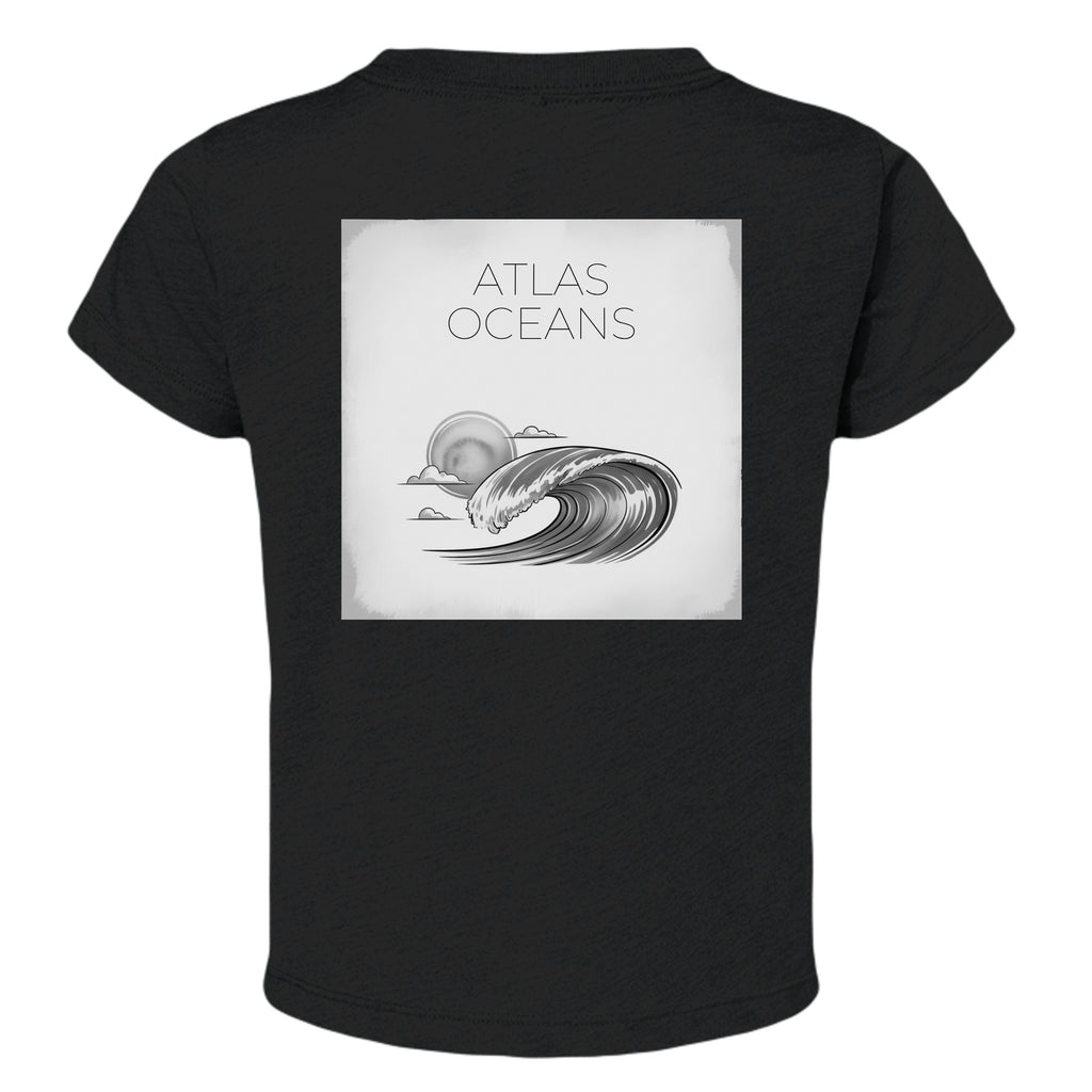 Atlas Oceans Art Class Toddler T-Shirt · Midnight Black · Back
