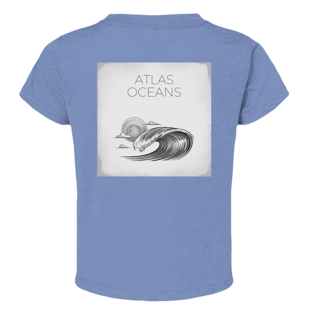 Atlas Oceans Art Class Toddler T-Shirt · Marina Blue · Back