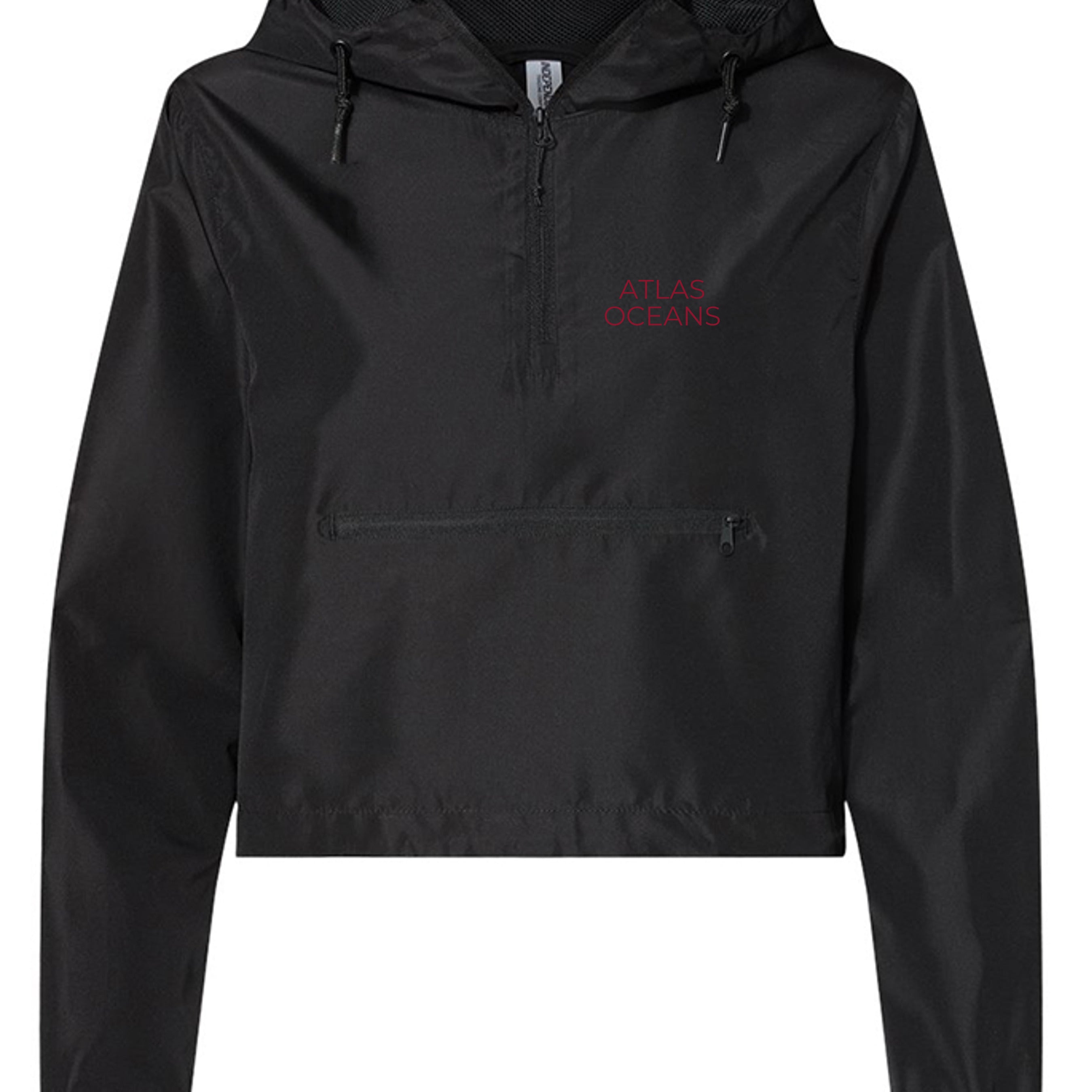 Atlas Oceans Drizzle Windbreaker · Midnight Black · Front