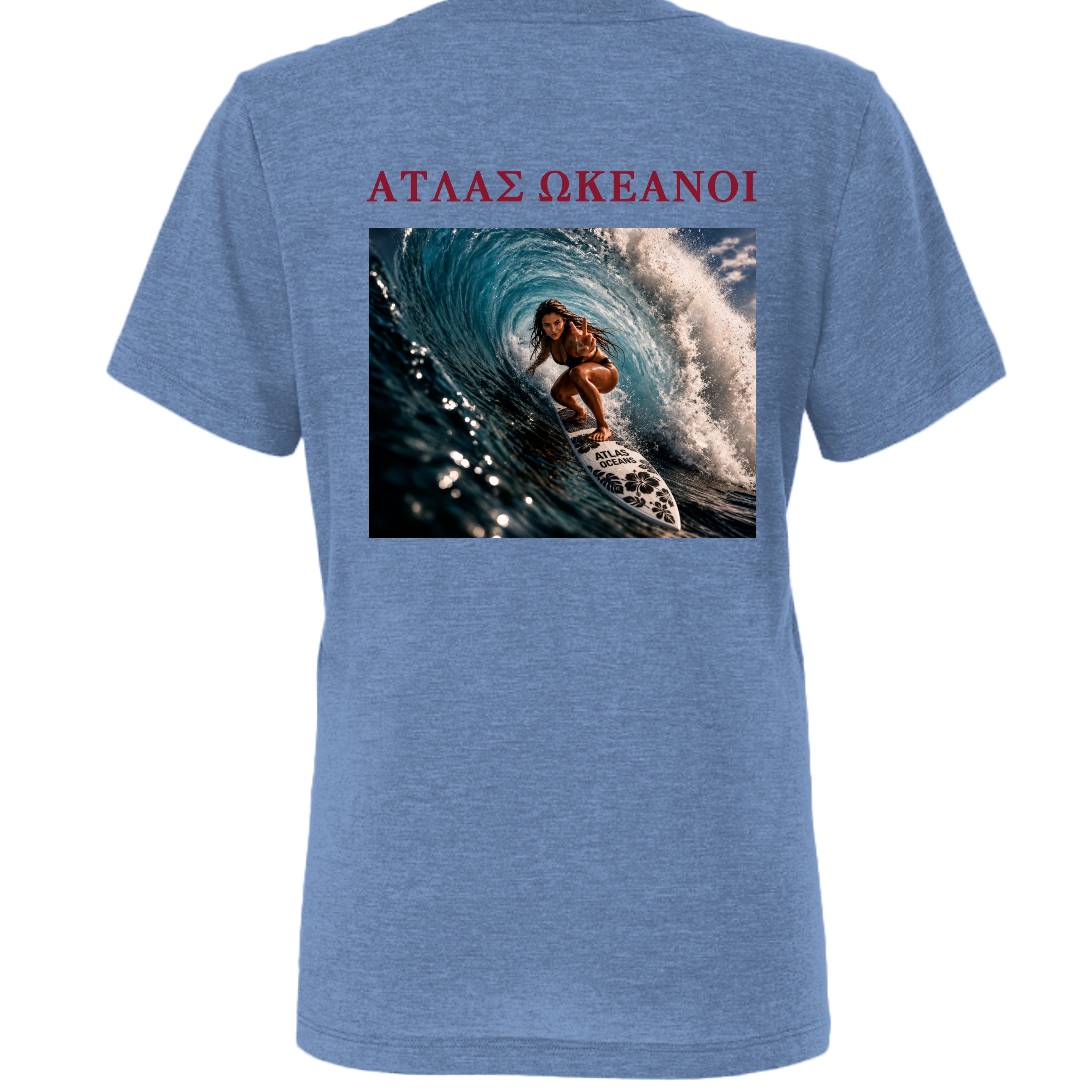 Atlas Oceans Peace Tee · Ocean Blue · Back