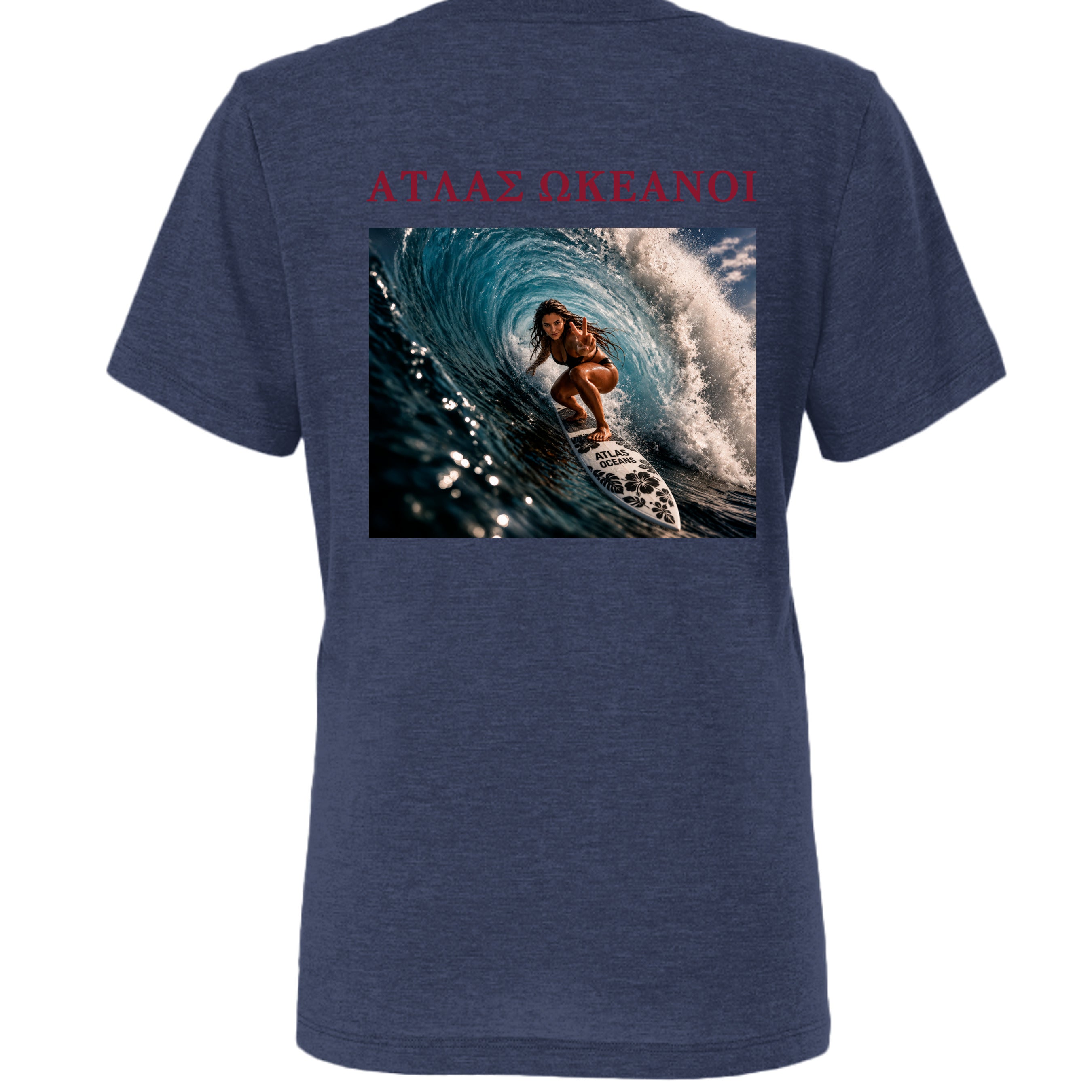 Atlas Oceans Peace Tee · Deep Navy · Back
