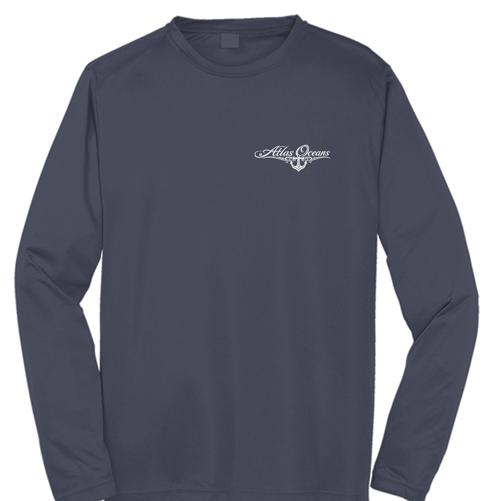 Atlas Oceans Team Long Sleeve Performance Tee · Deep Navy · Front