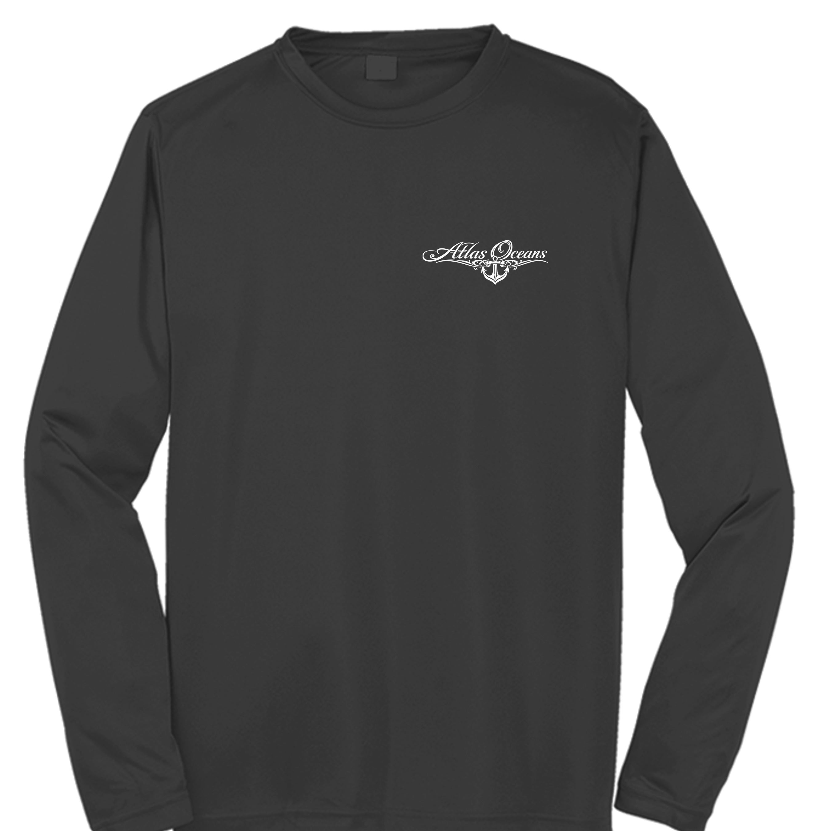 Atlas Oceans Team Long Sleeve Performance Tee · Midnight Black · Front