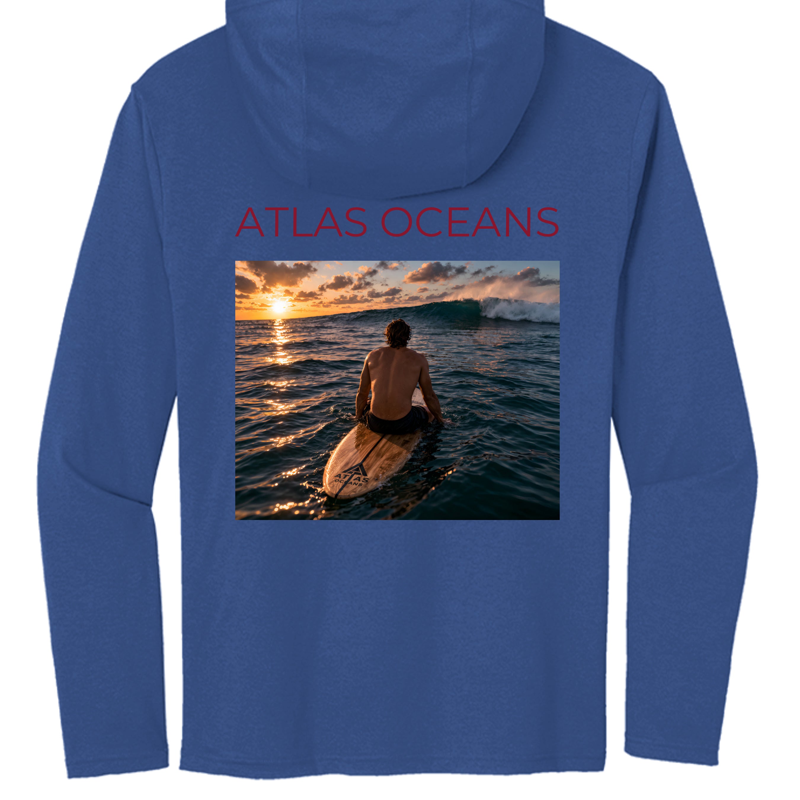 Atlas Oceans Surf Session Hoodie · Ocean Blue · Back