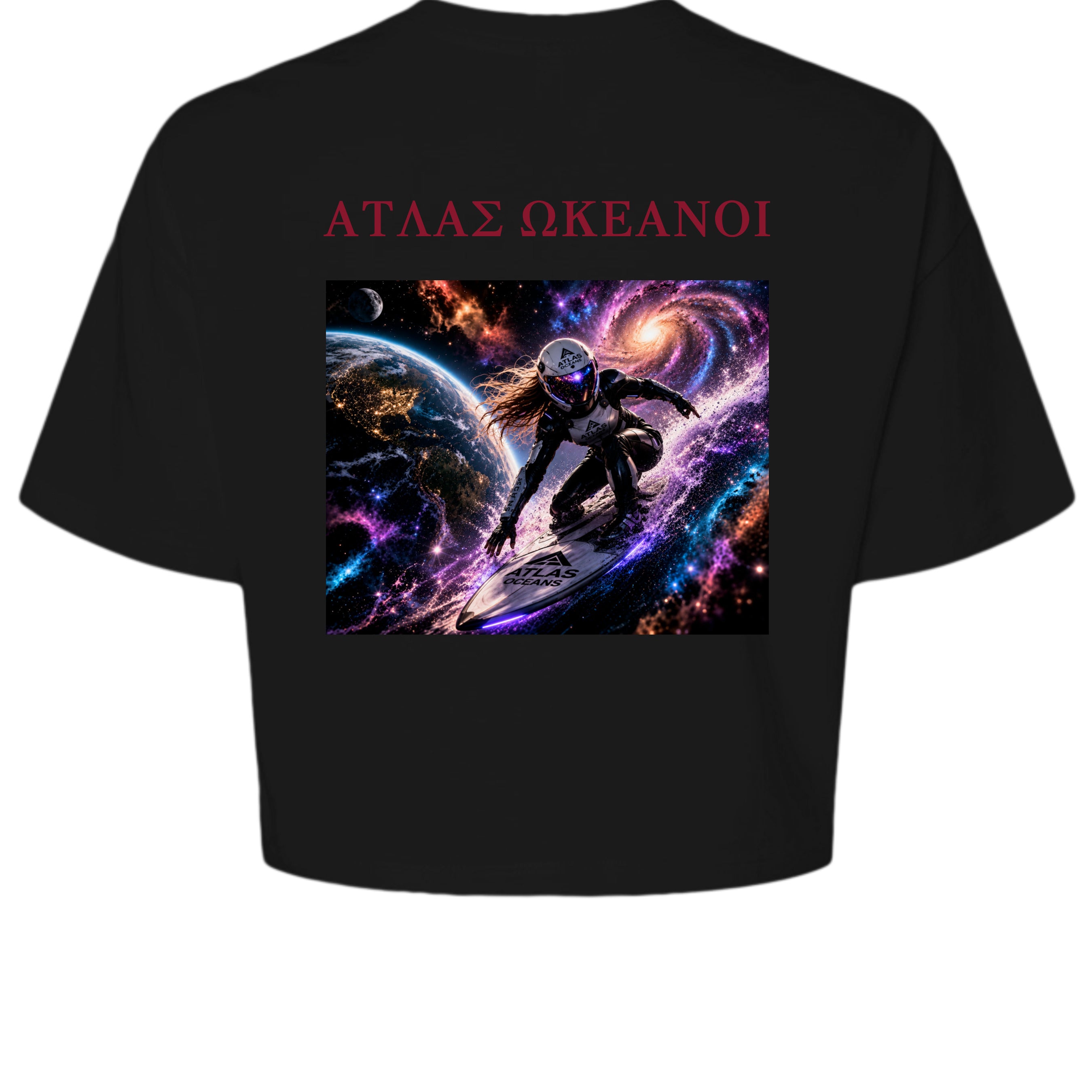 Atlas Oceans My Wave Girls T-Shirt · Midnight Black · Back